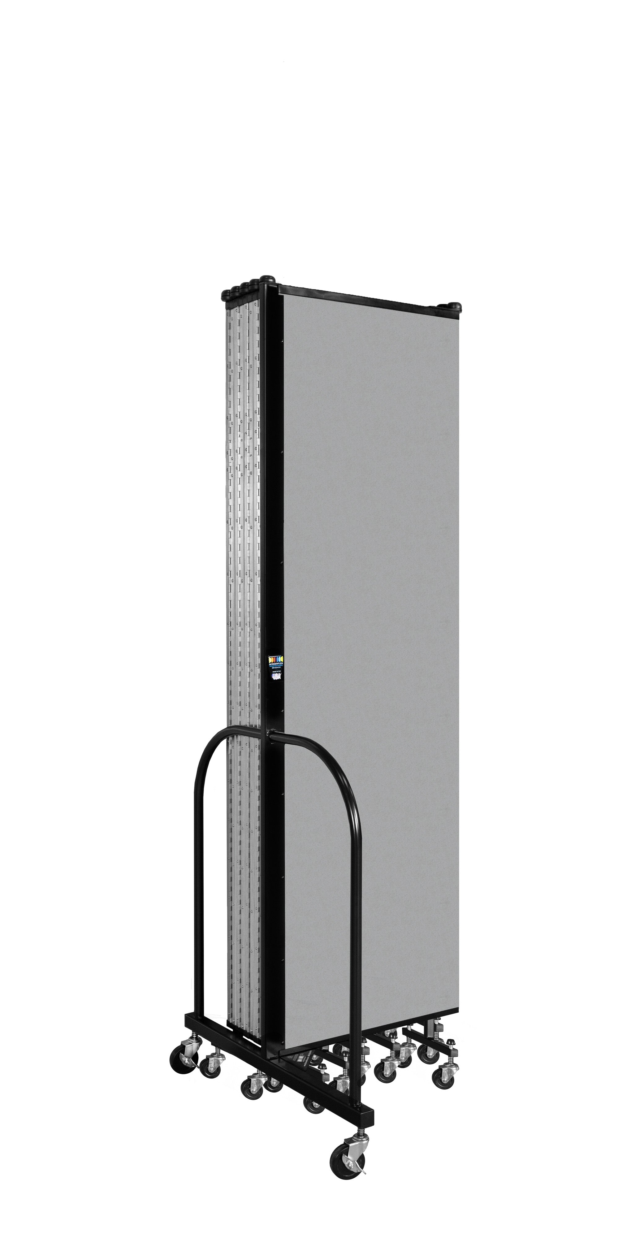 Wallmount Room Divider - 6' 8"H x 20 '2"L - 11 Panel, Granite, Vinyl