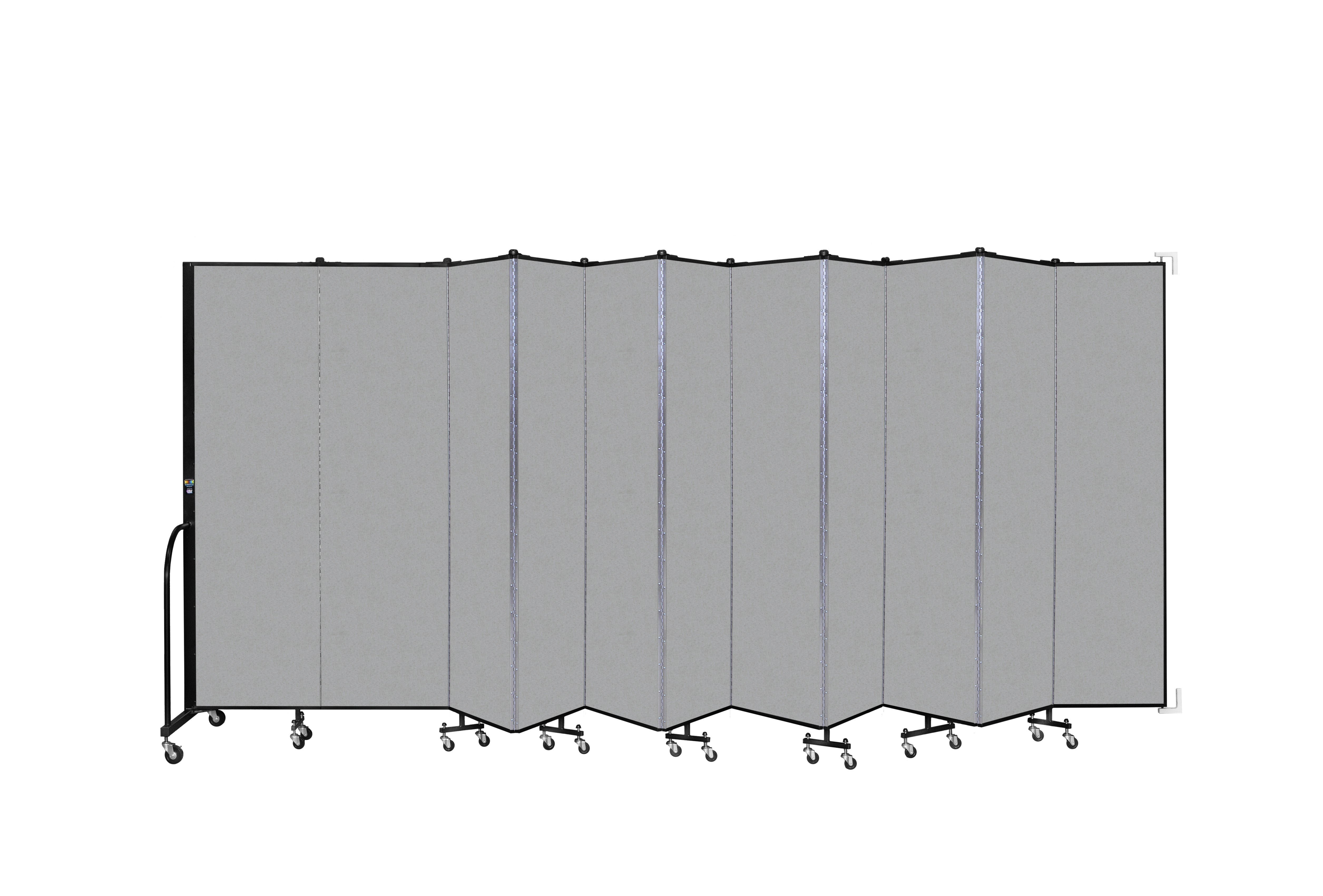Wallmount Room Divider - 6' 8"H x 20 '2"L - 11 Panel, Granite, Vinyl