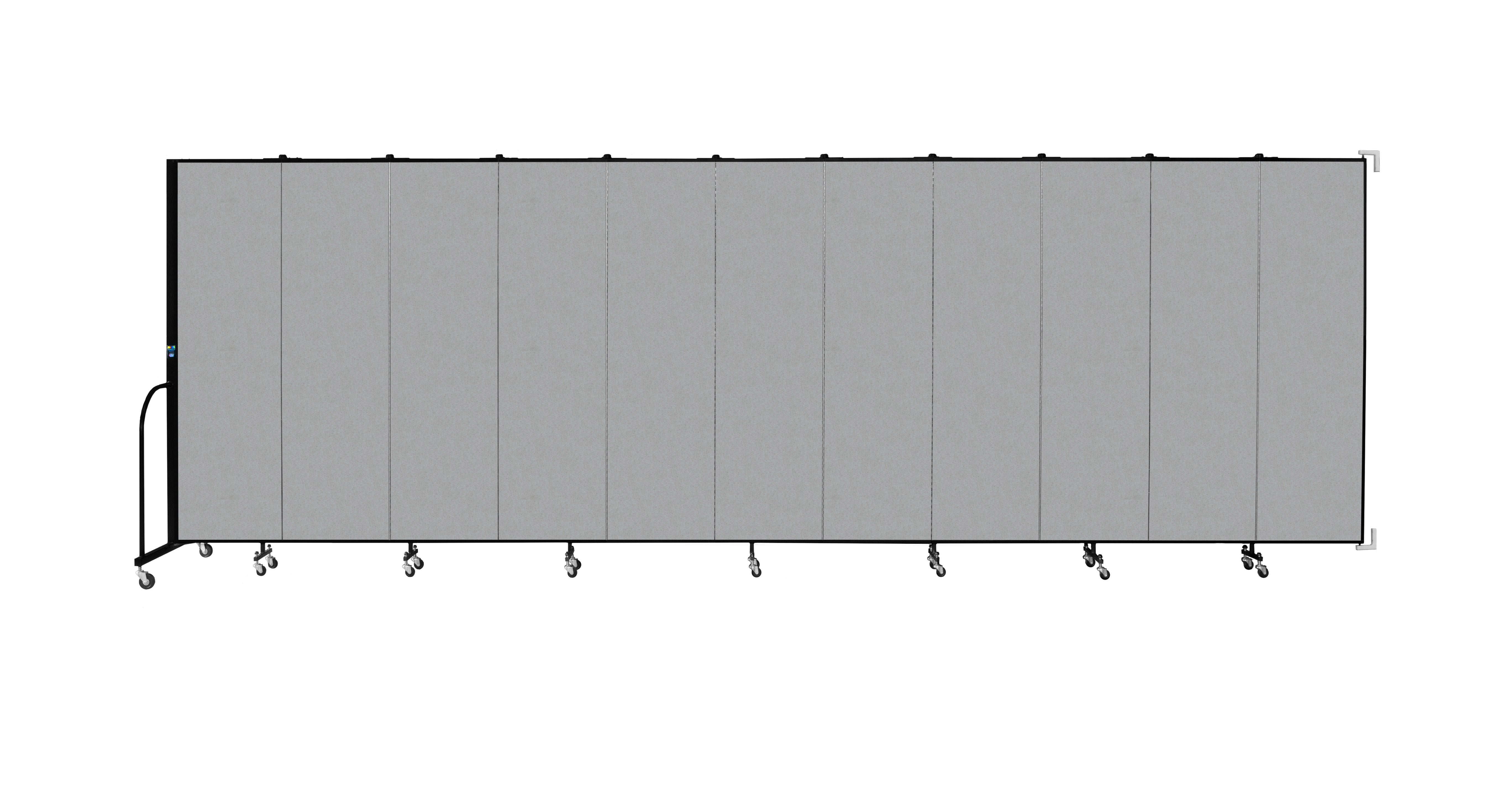 Wallmount Room Divider - 6' 8"H x 20 '2"L - 11 Panel, Granite, Vinyl