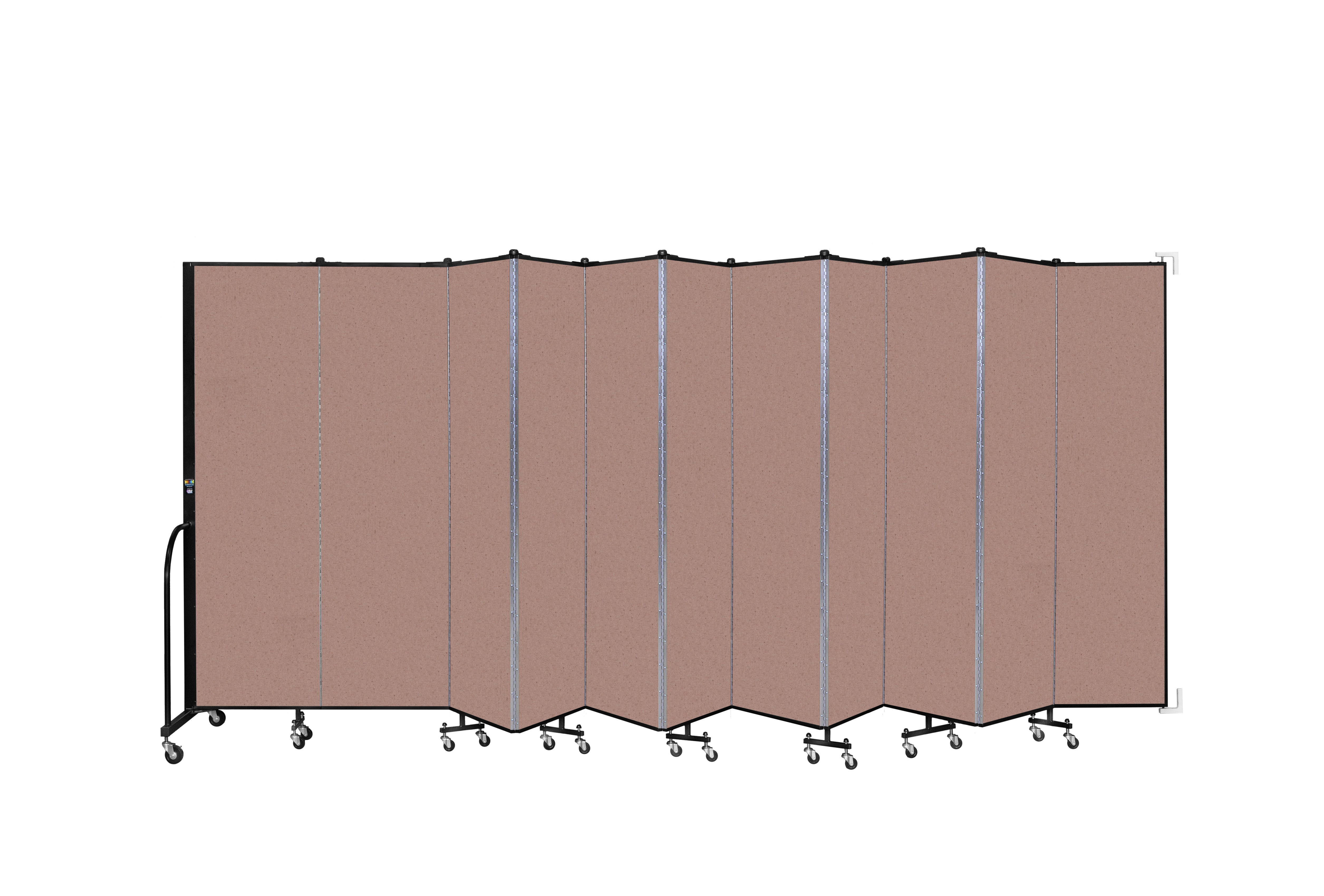 Wallmount Room Divider - 6' 8"H x 20 '2"L - 11 Panel, Rasberry, Vinyl