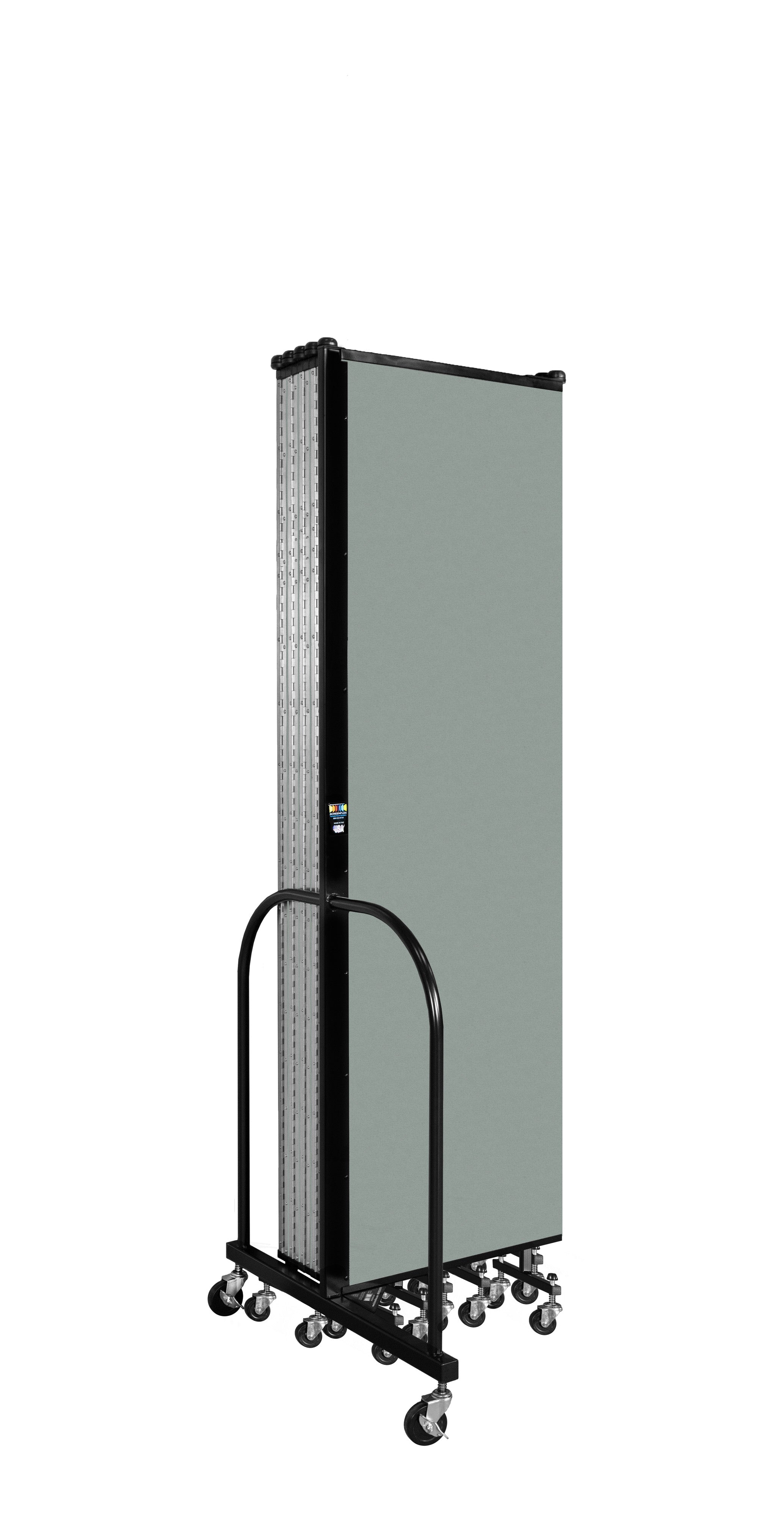 Wallmount Room Divider - 6' 8"H x 20 '2"L - 11 Panel, Mint, Vinyl