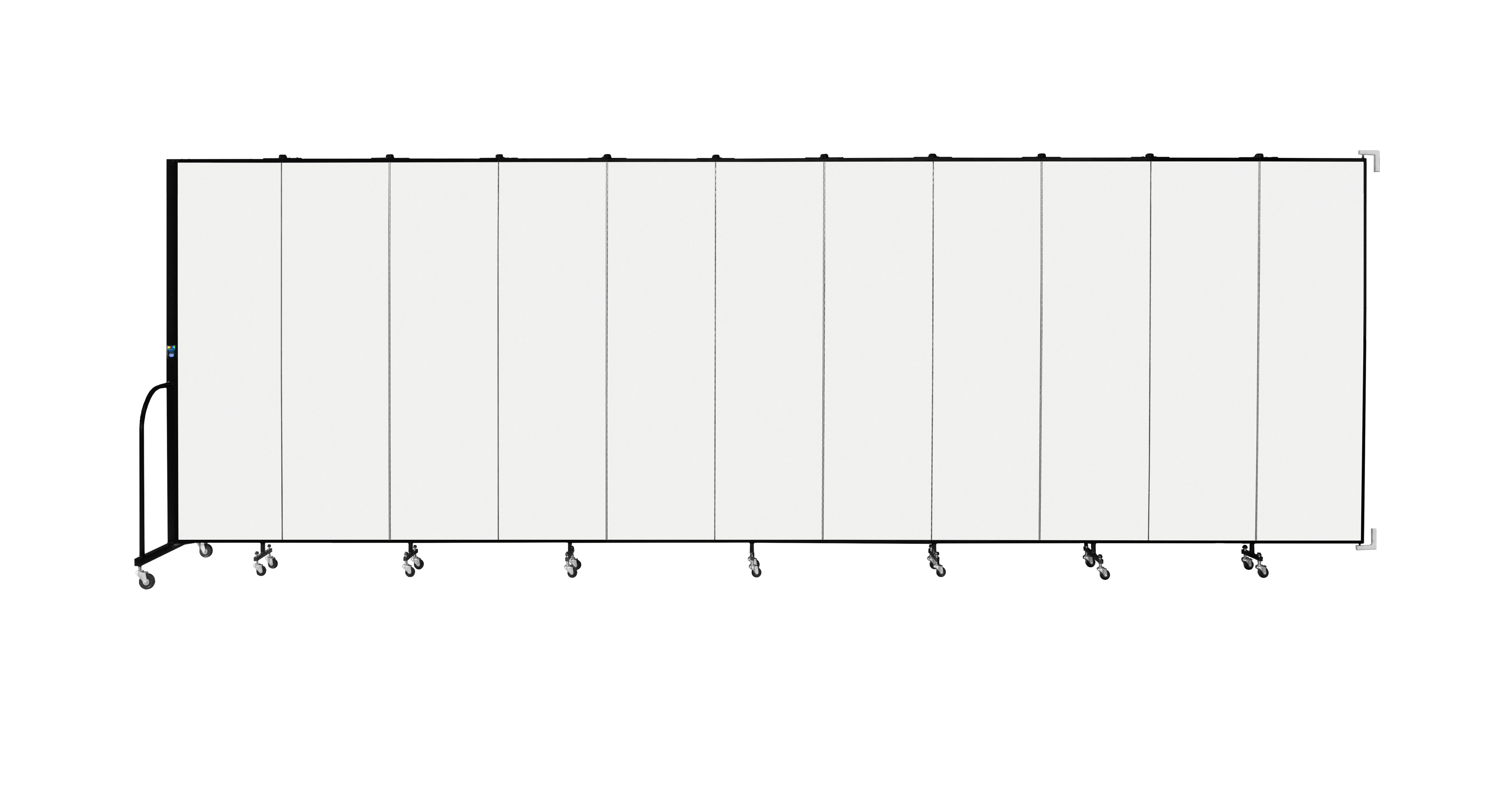 Wallmount Room Divider - 6' 8"H x 20 '2"L - 11 Panel, Ice, Vinyl