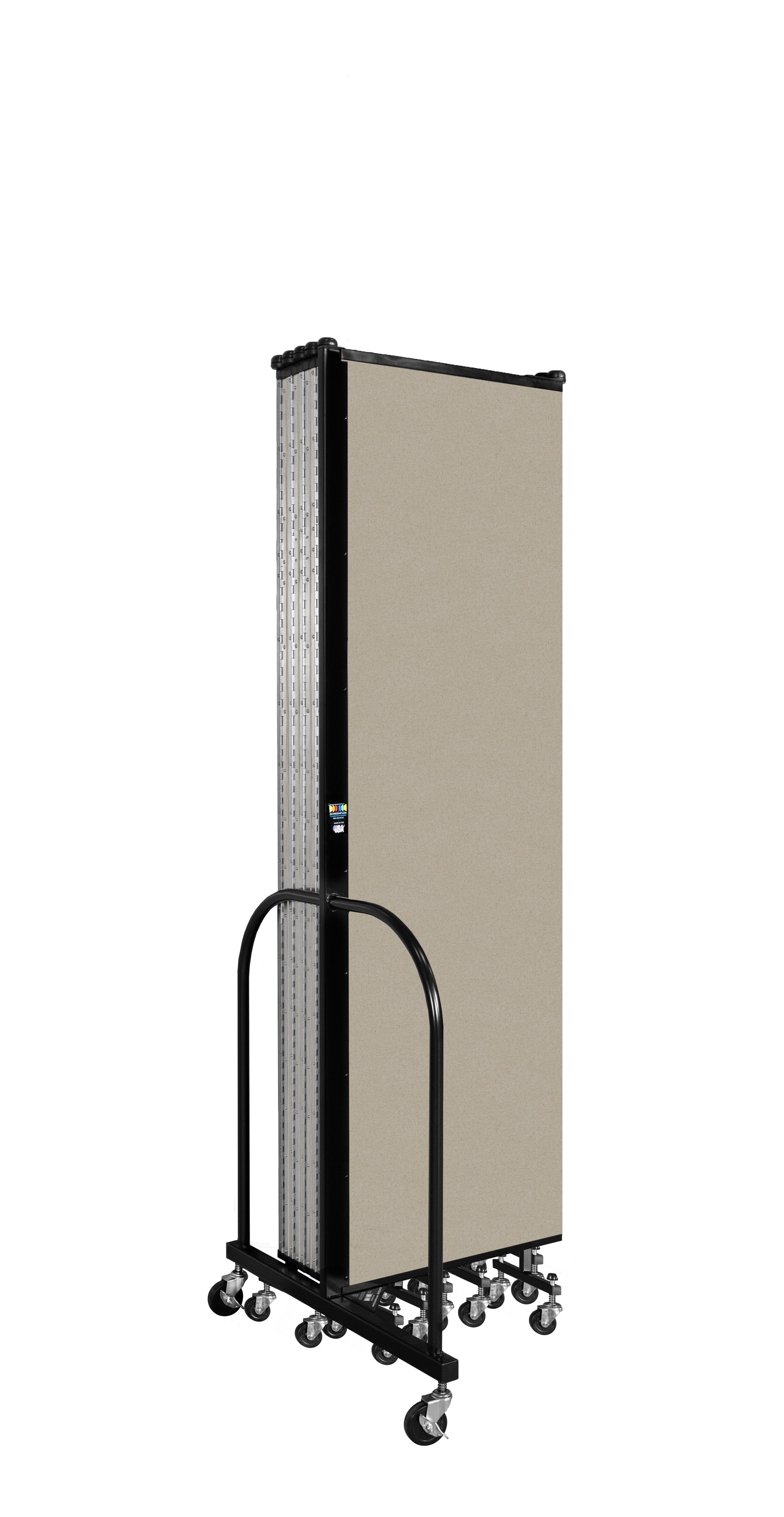 Wallmount Room Divider - 6' 8"H x 20 '2"L - 11 Panel, Hazelnut, Vinyl