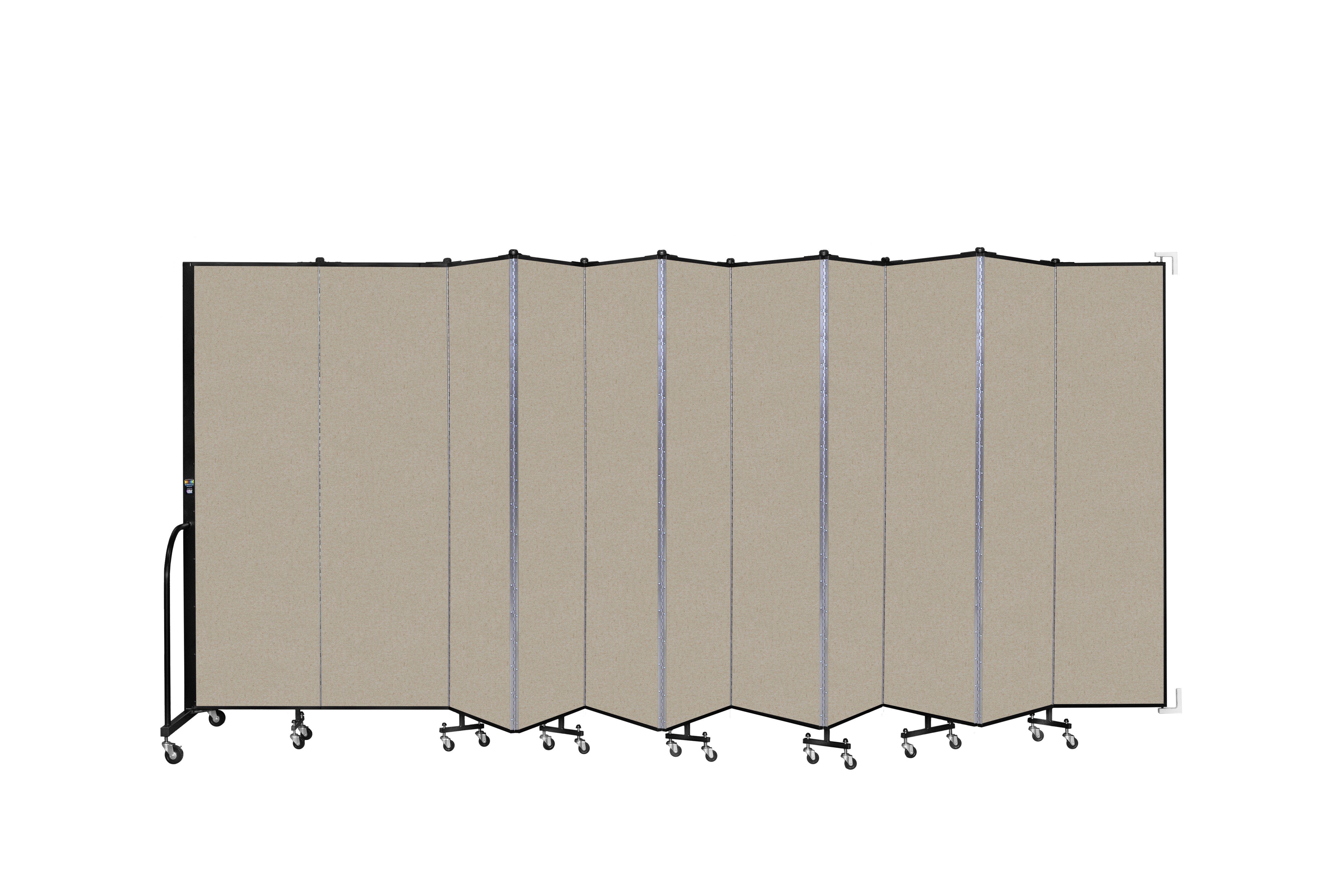 Wallmount Room Divider - 6' 8"H x 20 '2"L - 11 Panel, Hazelnut, Vinyl