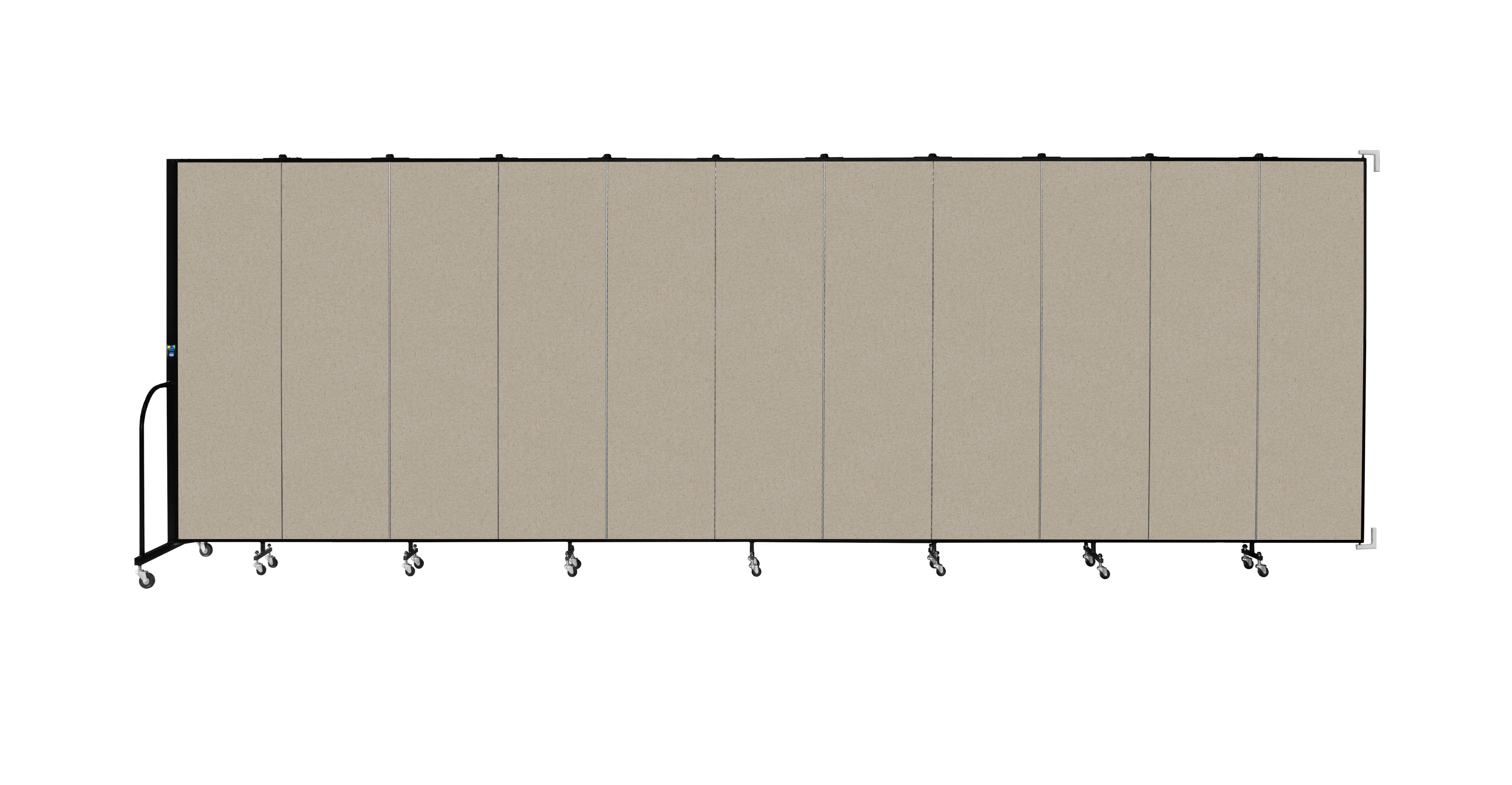 Wallmount Room Divider - 6' 8"H x 20 '2"L - 11 Panel, Hazelnut, Vinyl