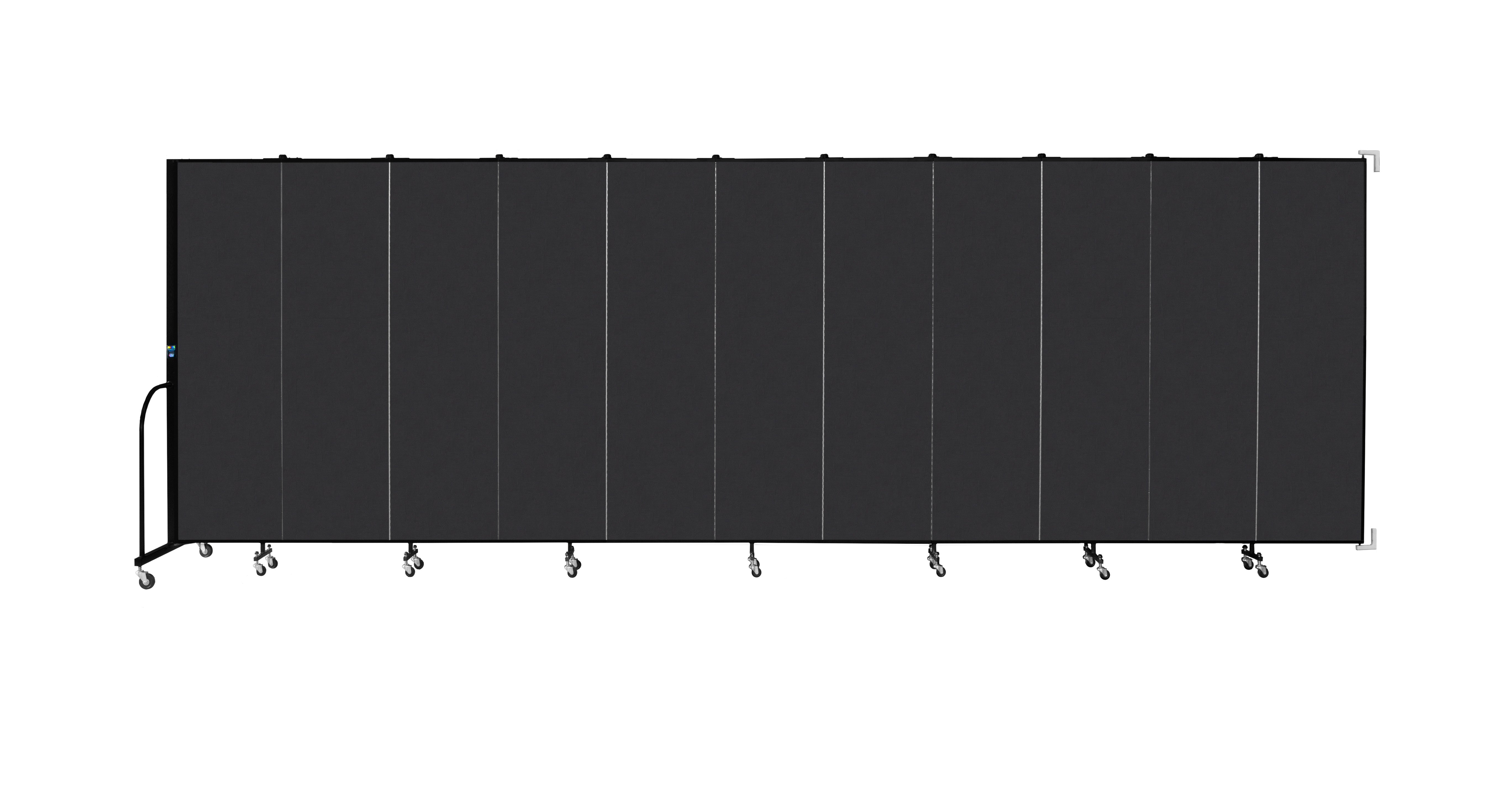 Wallmount Room Divider - 6' 8"H x 20 '2"L - 11 Panel, Coal, Vinyl