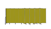 Wallmount Room Divider - 6' 8"H x 23' 10" - 13 Panel, Apple Green, Fabric