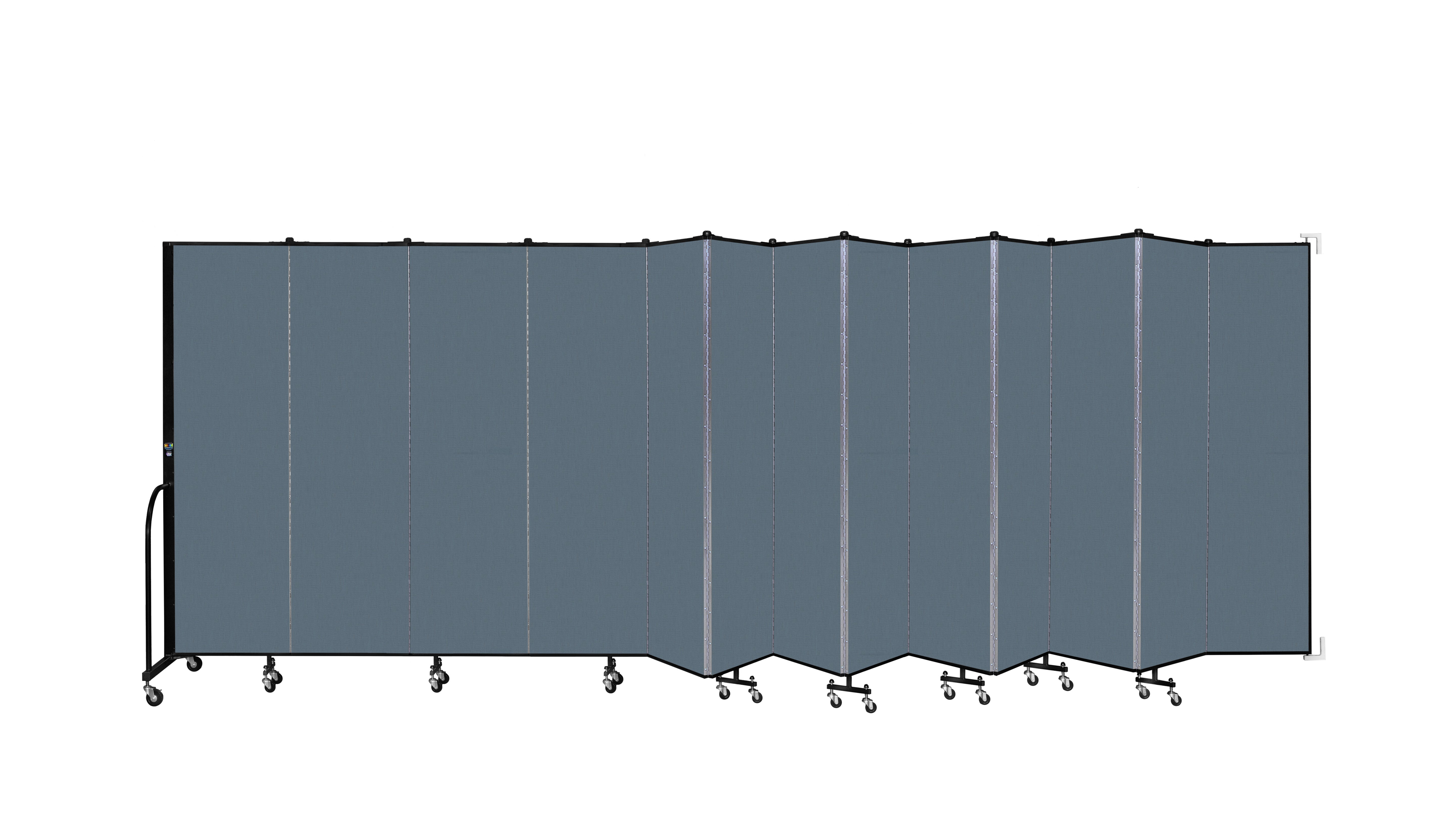 Wallmount Room Divider - 6' 8"H x 23' 10" - 13 Panel, Lake, Fabric