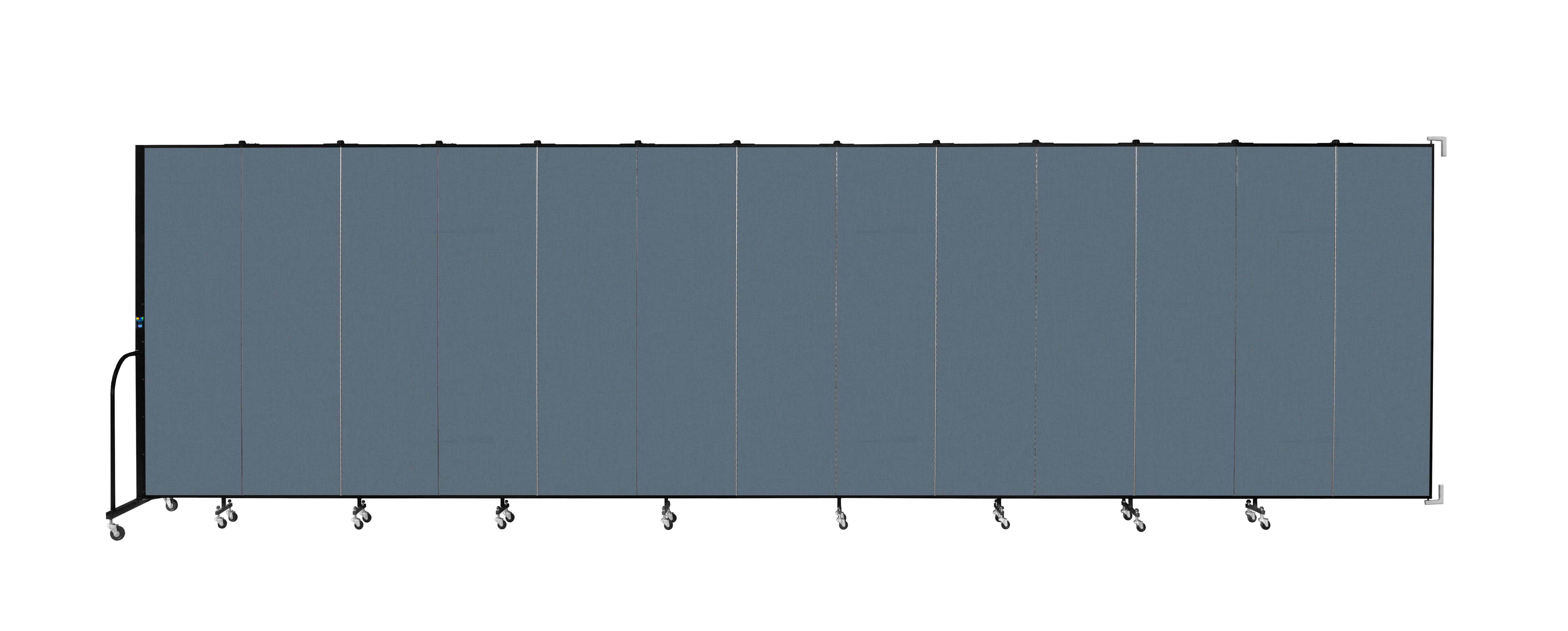 Wallmount Room Divider - 6' 8"H x 23' 10" - 13 Panel, Lake, Fabric