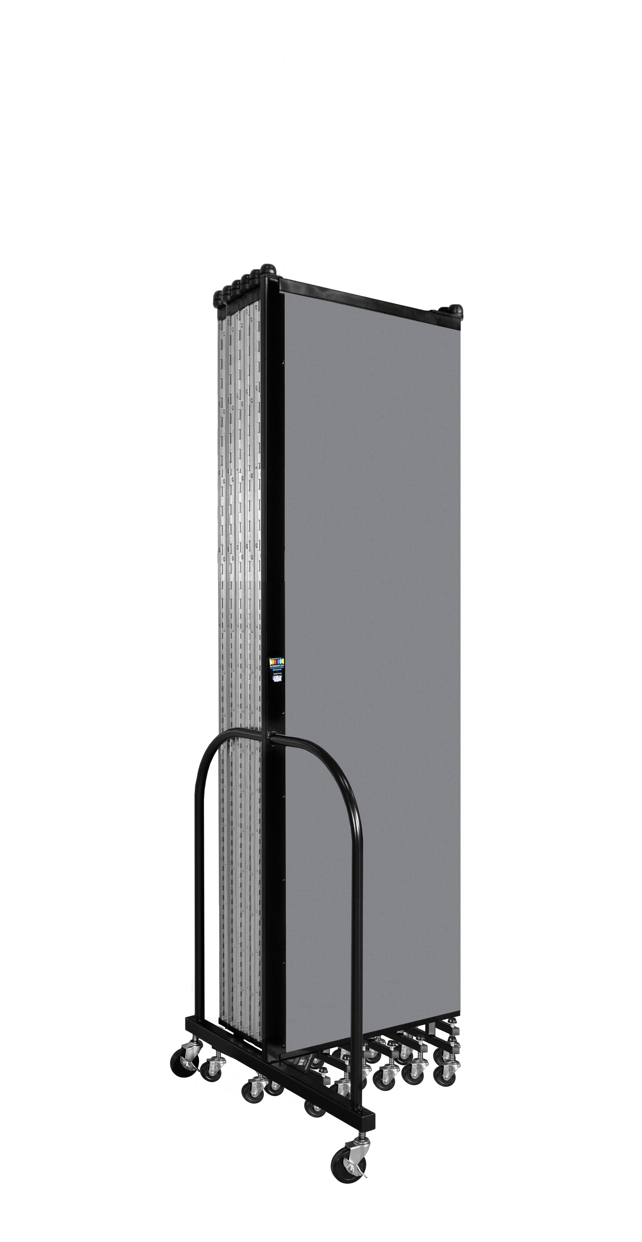 Wallmount Room Divider - 6' 8"H x 23' 10" - 13 Panel, Stone, Fabric