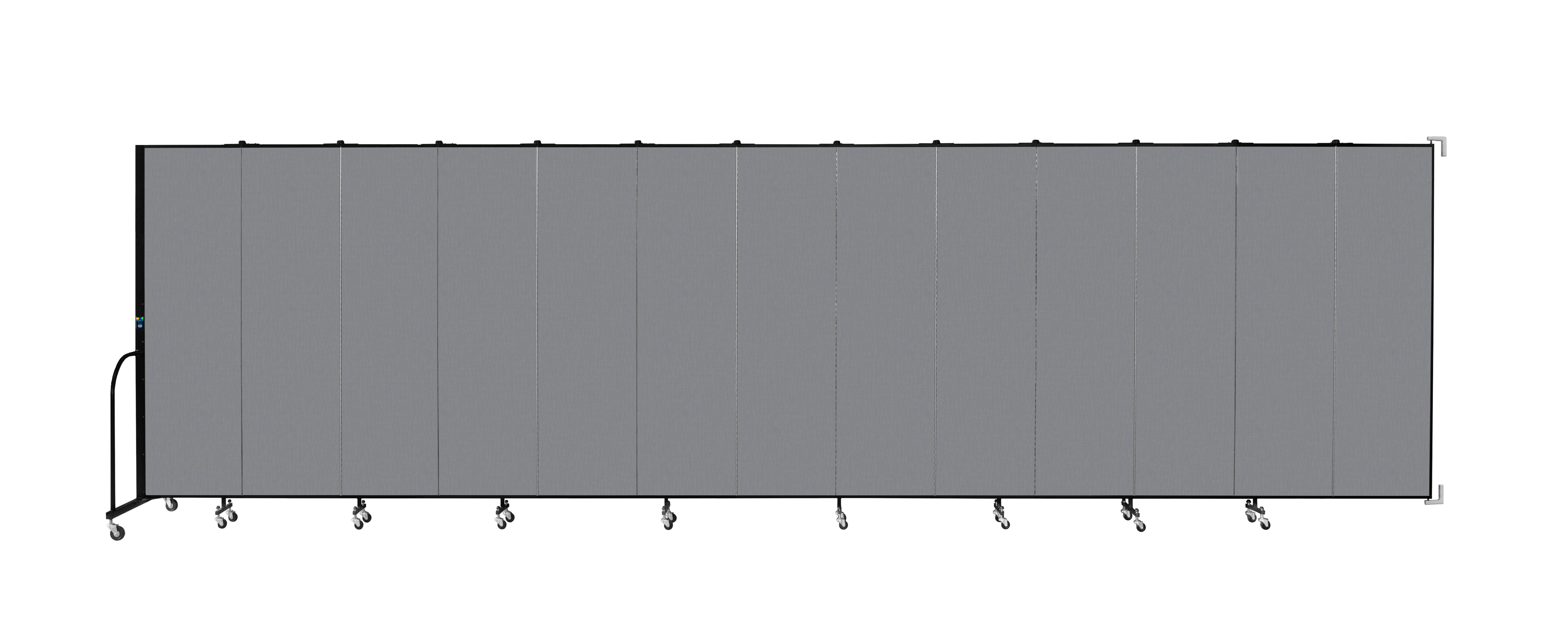 Wallmount Room Divider - 6' 8"H x 23' 10" - 13 Panel, Stone, Fabric