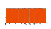 Wallmount Room Divider - 6' 8"H x 23' 10" - 13 Panel, Orange, Fabric