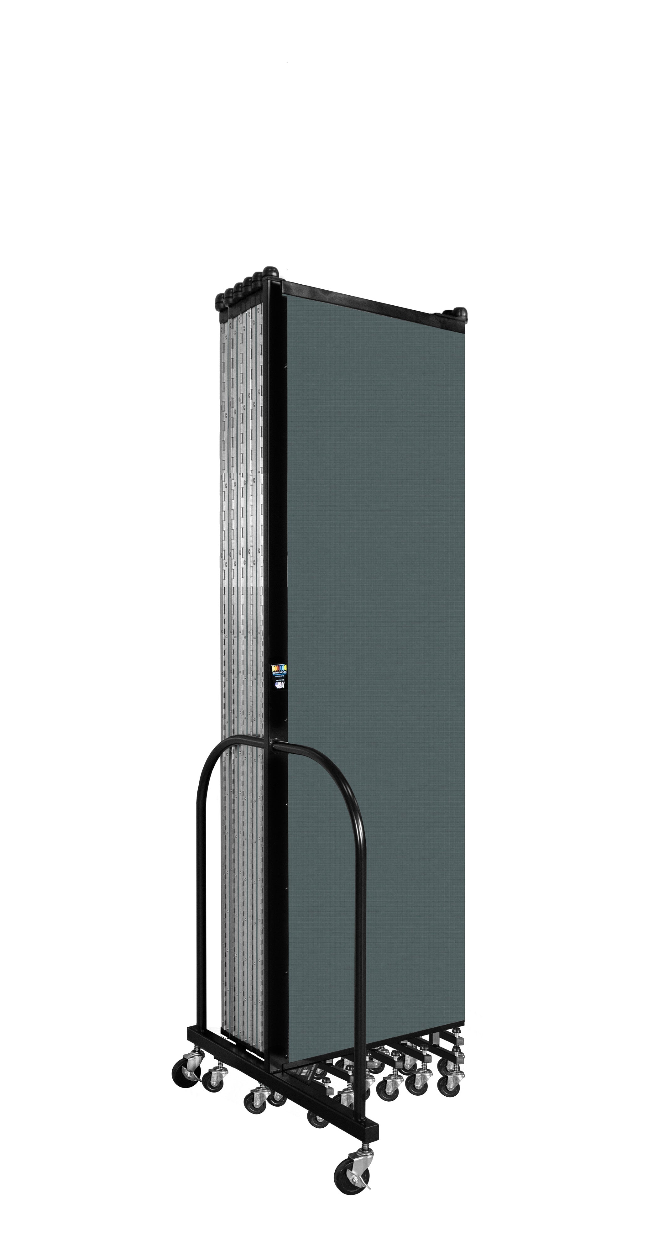 Wallmount Room Divider - 6' 8"H x 23' 10" - 13 Panel, Mallard, Fabric