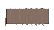 Wallmount Room Divider - 6' 8"H x 23' 10" - 13 Panel, Walnut, Fabric