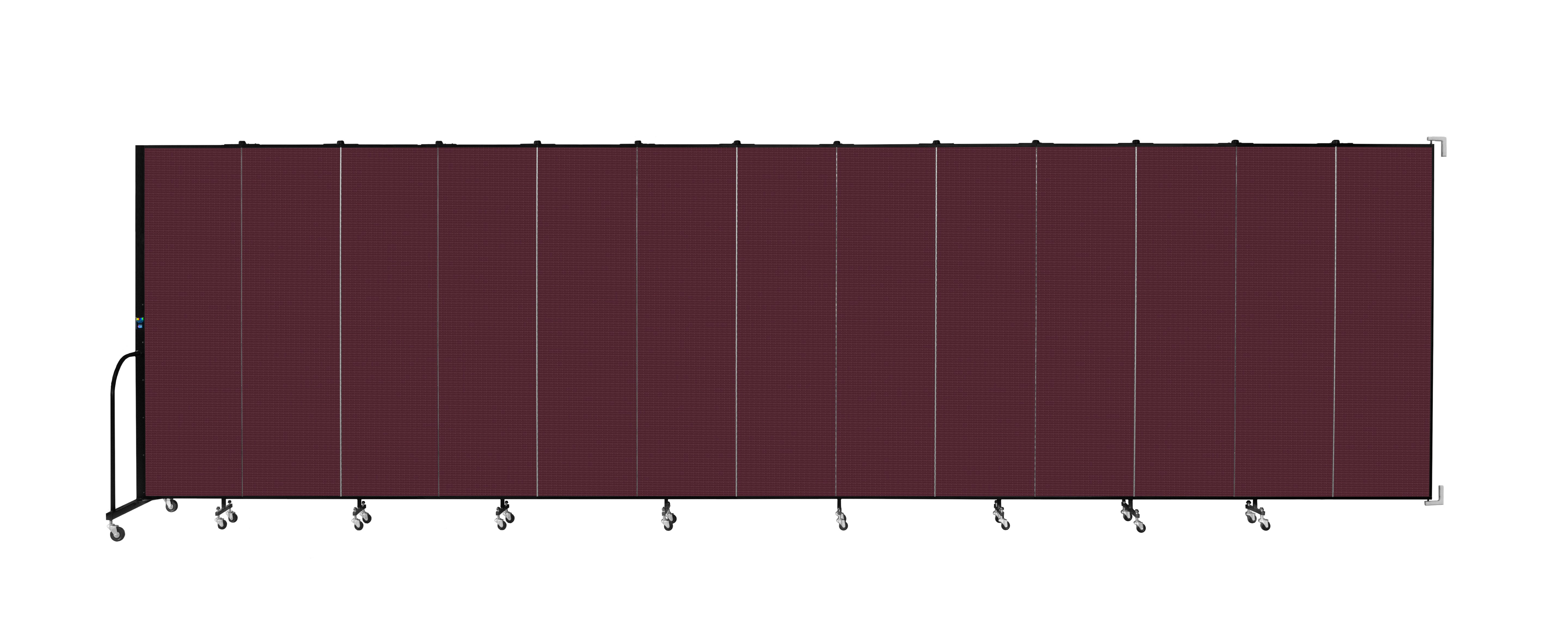 Wallmount Room Divider - 6' 8"H x 23' 10" - 13 Panel, Purple, Fabric