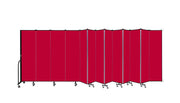 Wallmount Room Divider - 6' 8"H x 23' 10" - 13 Panel, Primary Red, Fabric