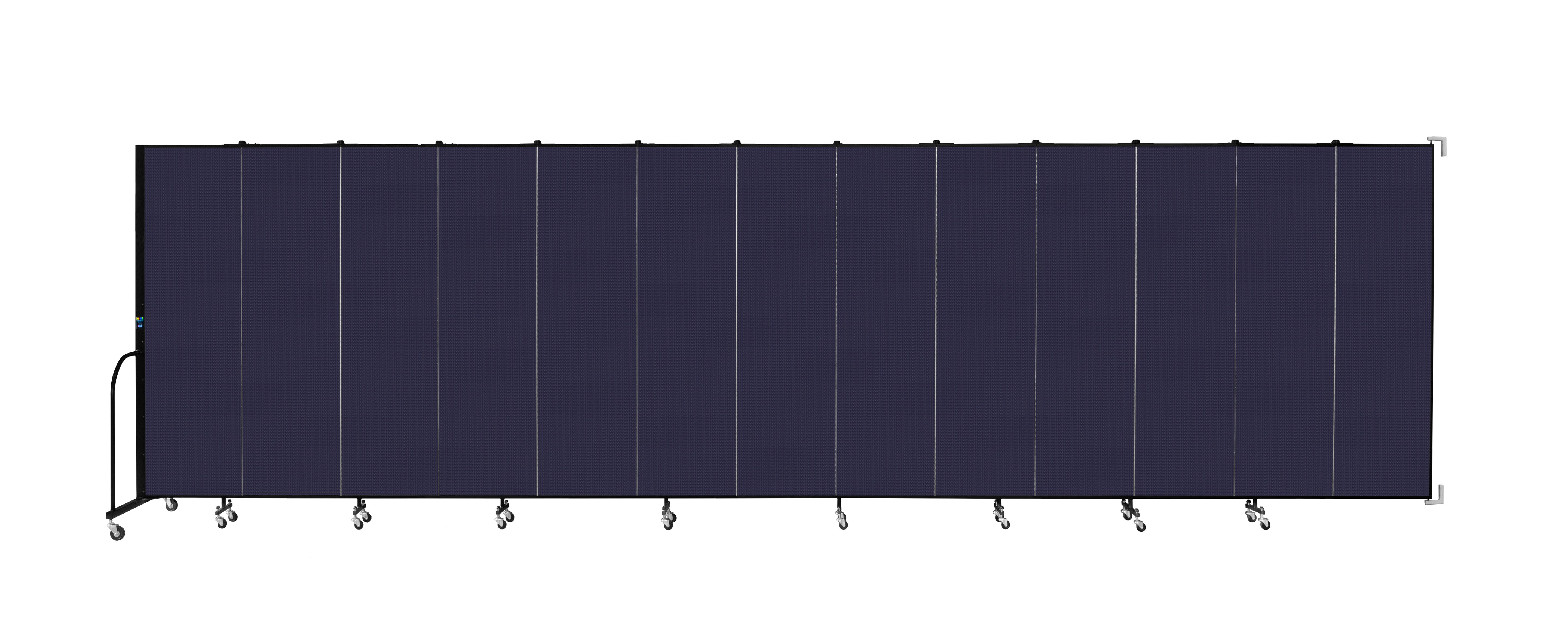 Wallmount Room Divider - 6' 8"H x 23' 10" - 13 Panel, Navy, Fabric