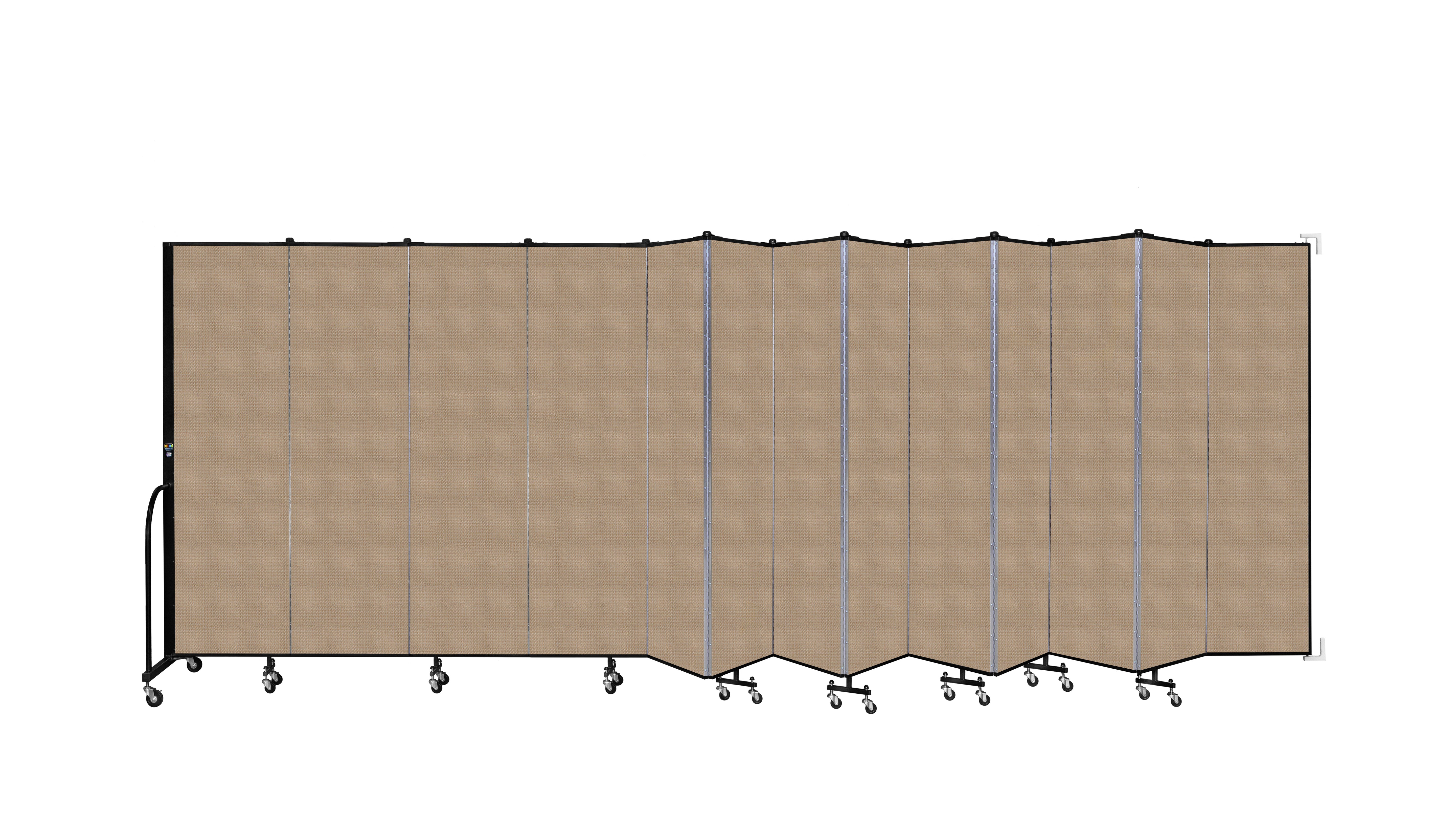 Wallmount Room Divider - 6' 8"H x 23' 10" - 13 Panel, Desert, Fabric