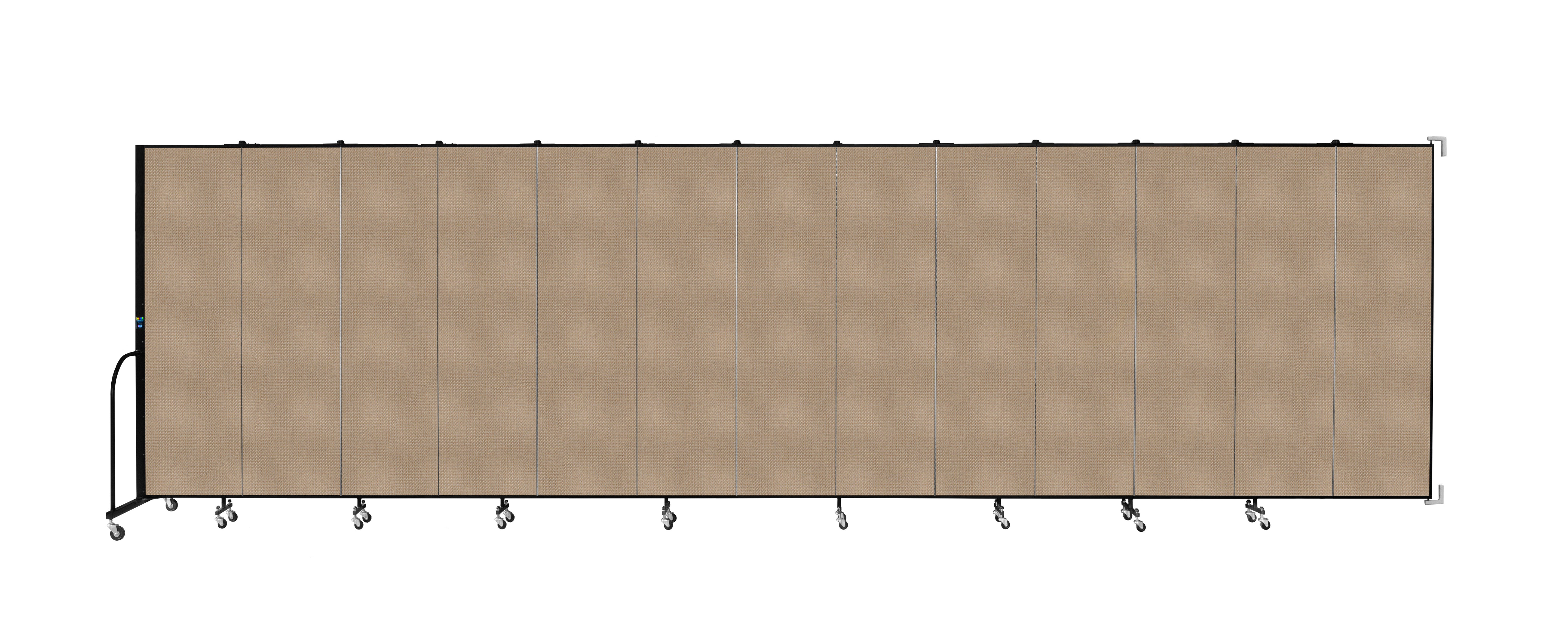 Wallmount Room Divider - 6' 8"H x 23' 10" - 13 Panel, Desert, Fabric