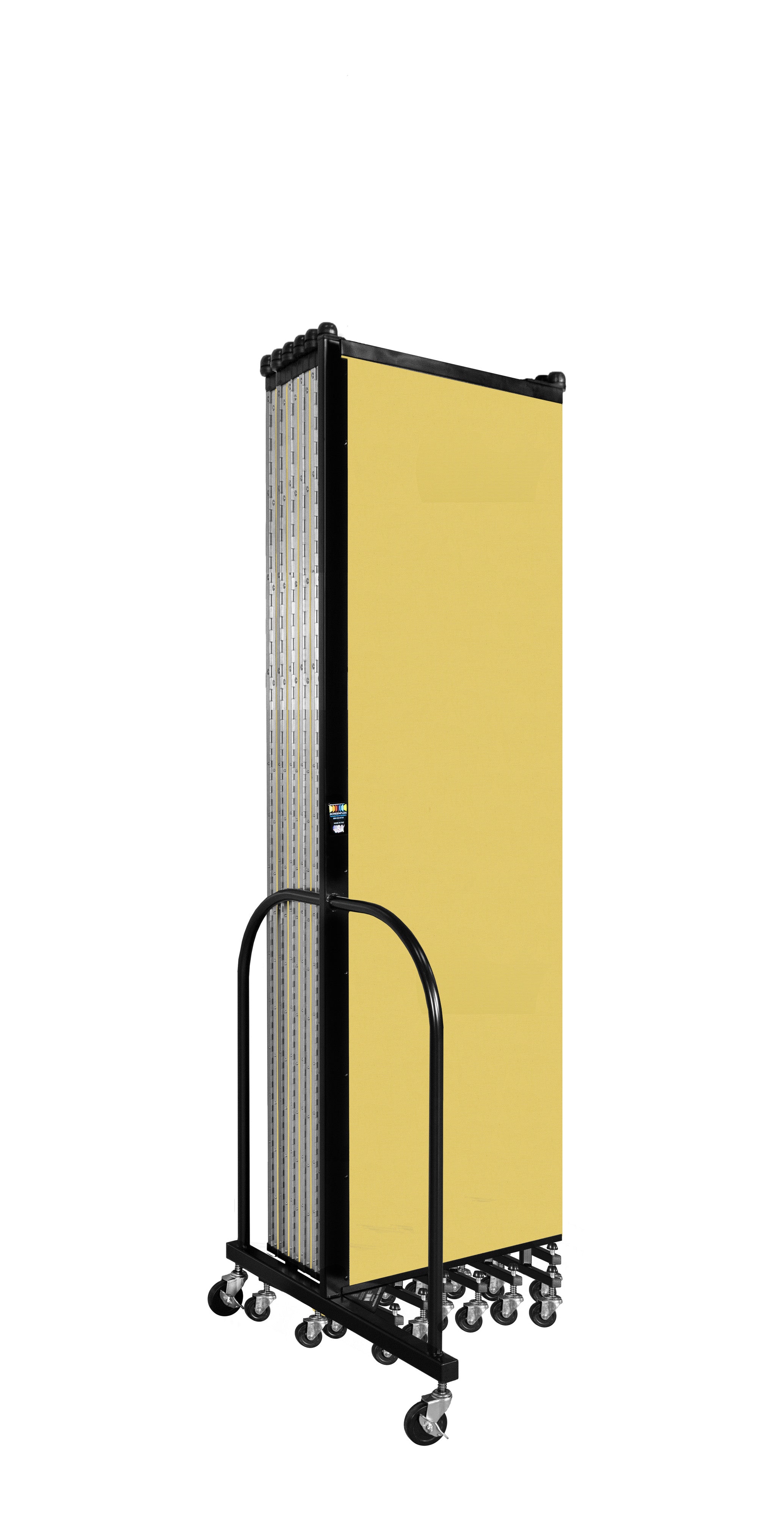 Wallmount Room Divider - 6' 8"H x 23' 10" - 13 Panel, Primary Yellow, Fabric