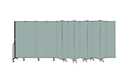 Wallmount Room Divider - 6' 8"H x 23' 10" - 13 Panel, Sea Green, Fabric
