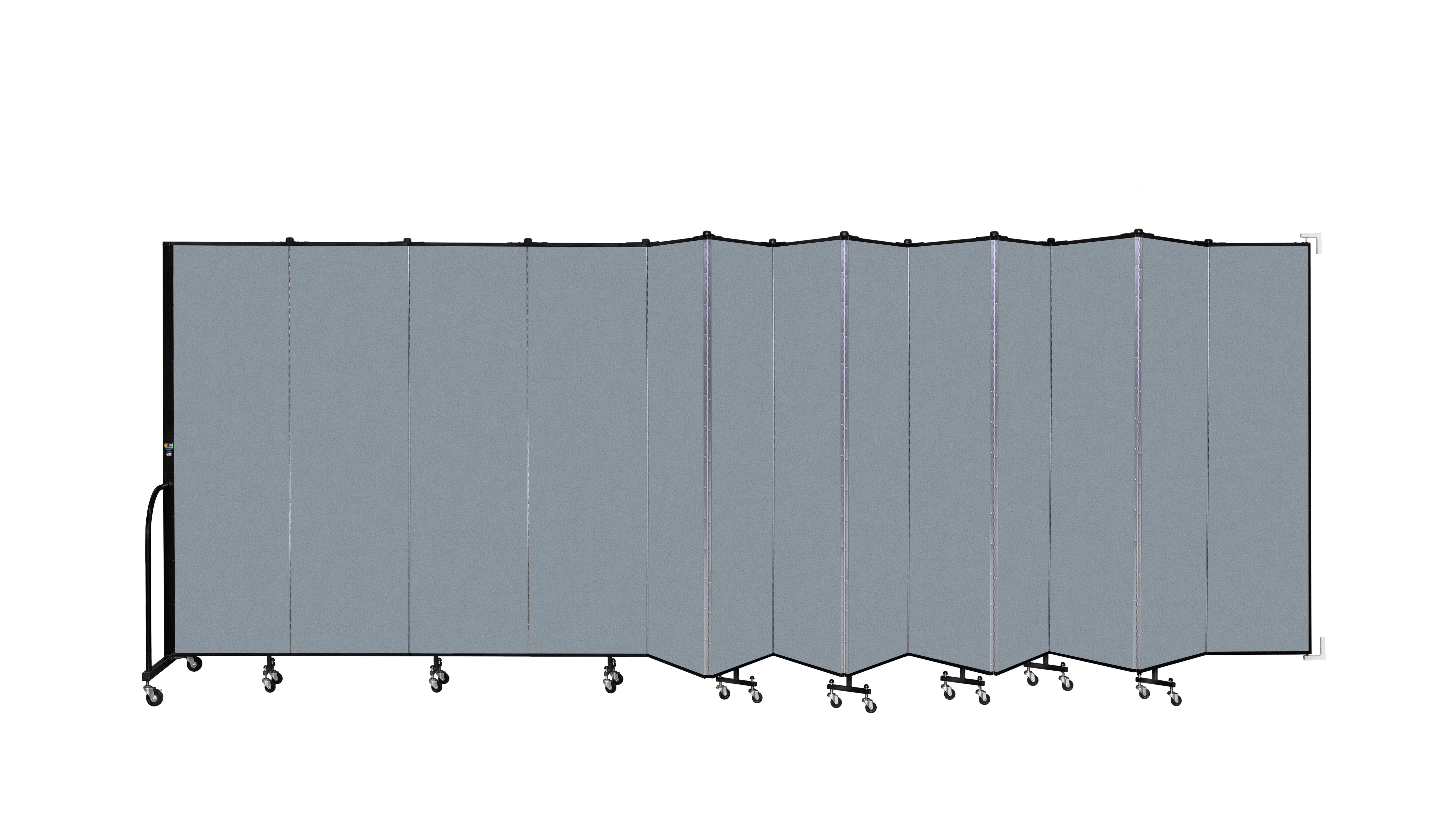 Wallmount Room Divider - 6' 8"H x 23' 10" - 13 Panel, Blue Tide, Vinyl