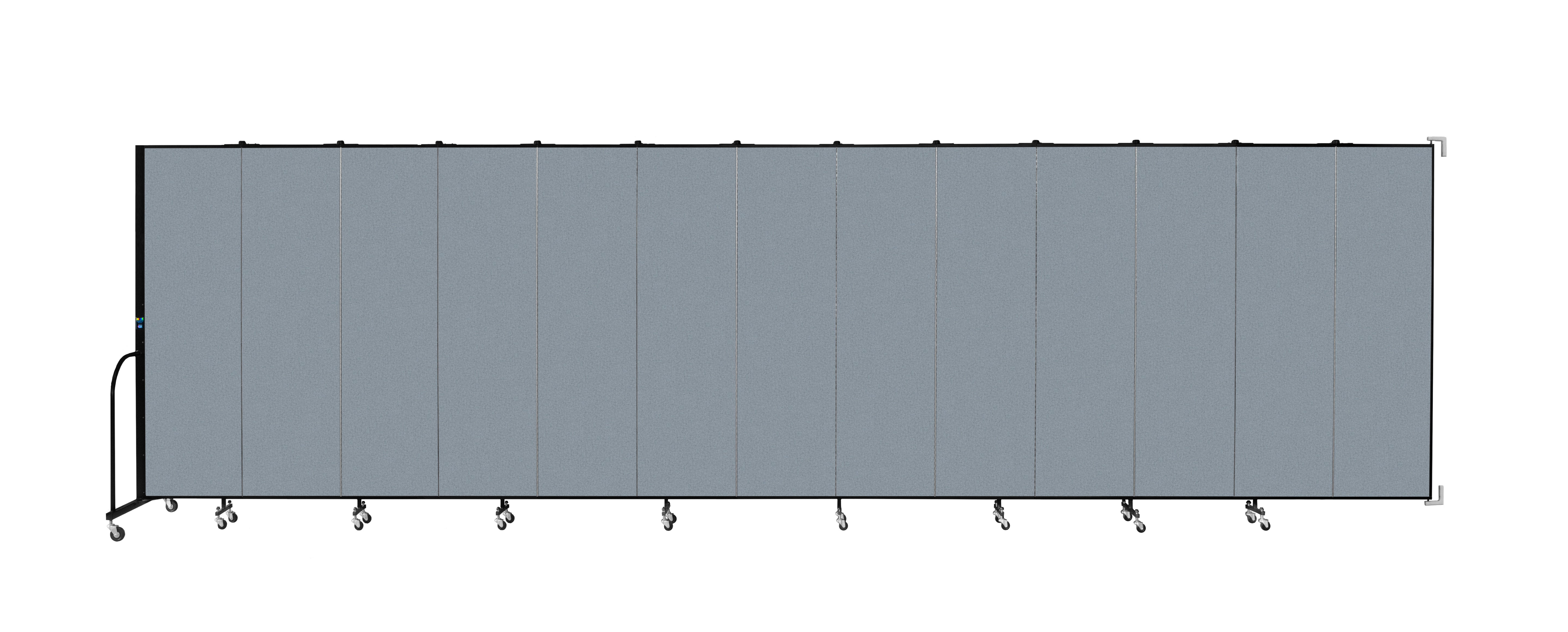 Wallmount Room Divider - 6' 8"H x 23' 10" - 13 Panel, Blue Tide, Vinyl