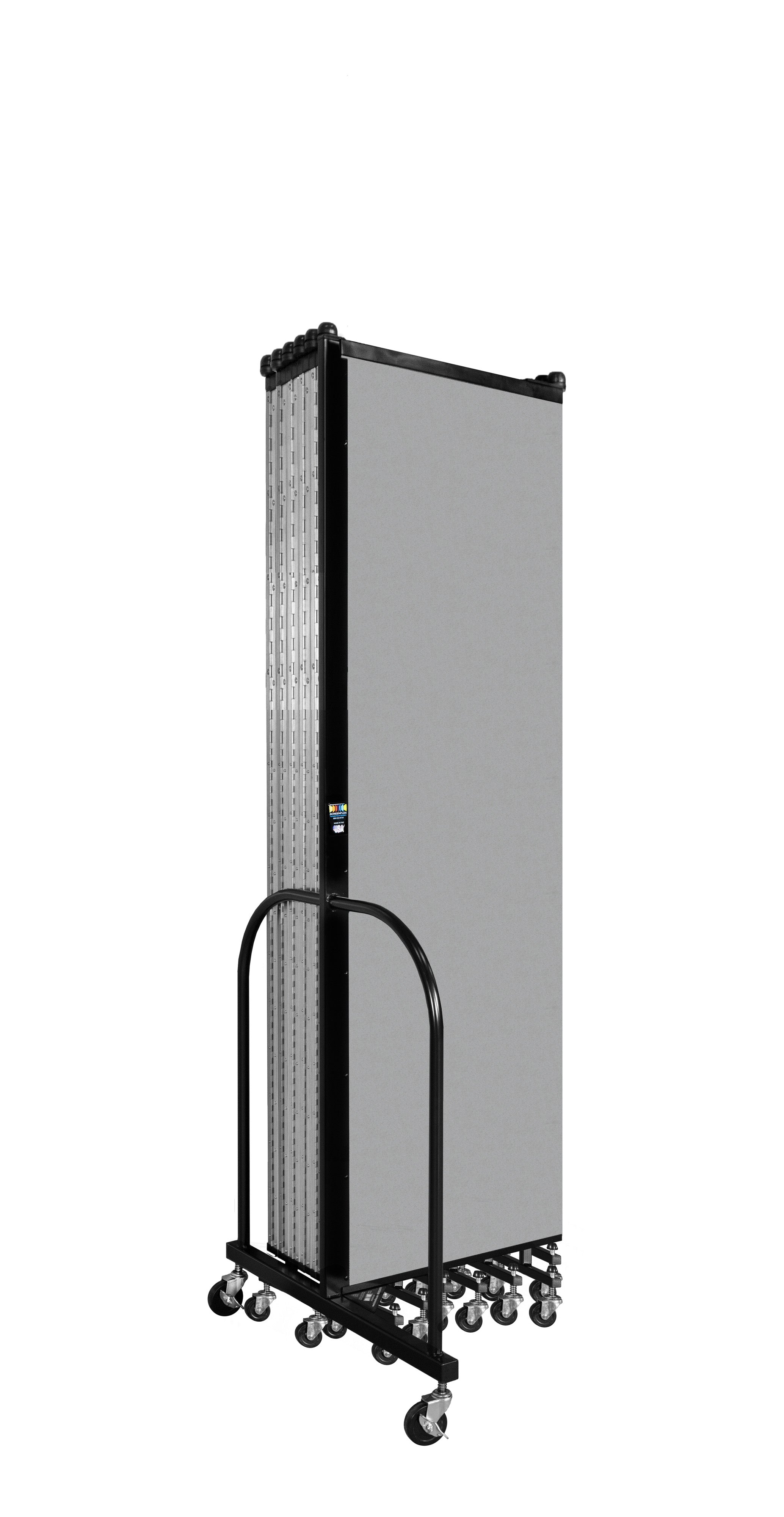 Wallmount Room Divider - 6' 8"H x 23' 10" - 13 Panel, Granite, Vinyl