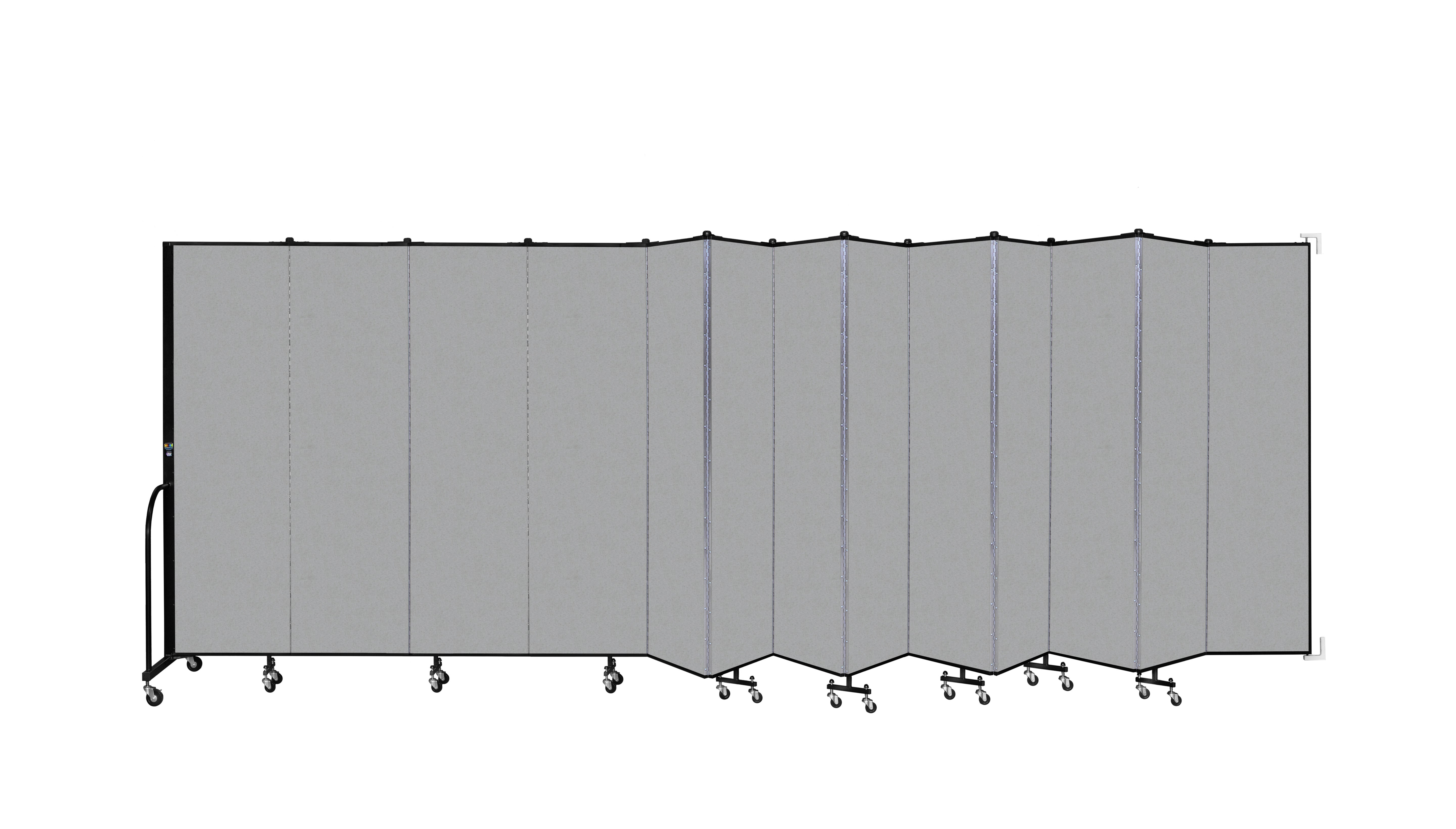 Wallmount Room Divider - 6' 8"H x 23' 10" - 13 Panel, Granite, Vinyl