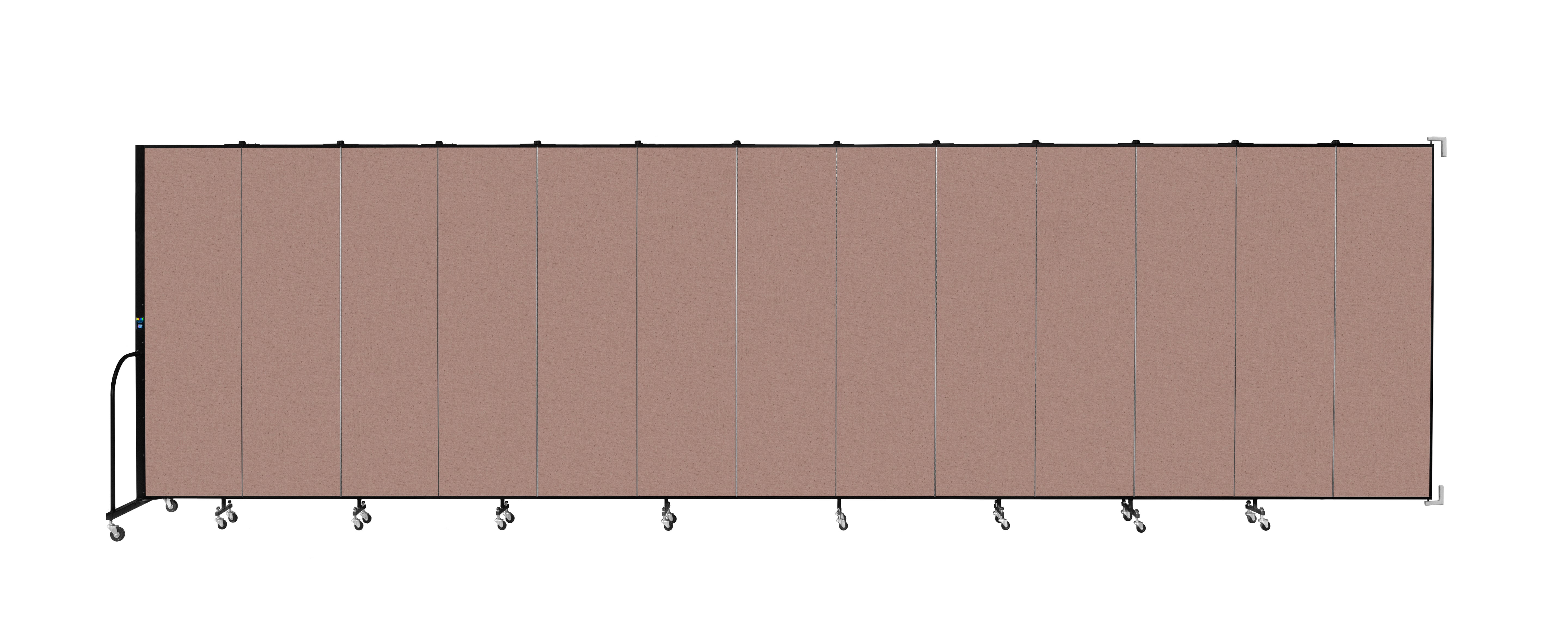 Wallmount Room Divider - 6' 8"H x 23' 10" - 13 Panel, Rasberry, Vinyl