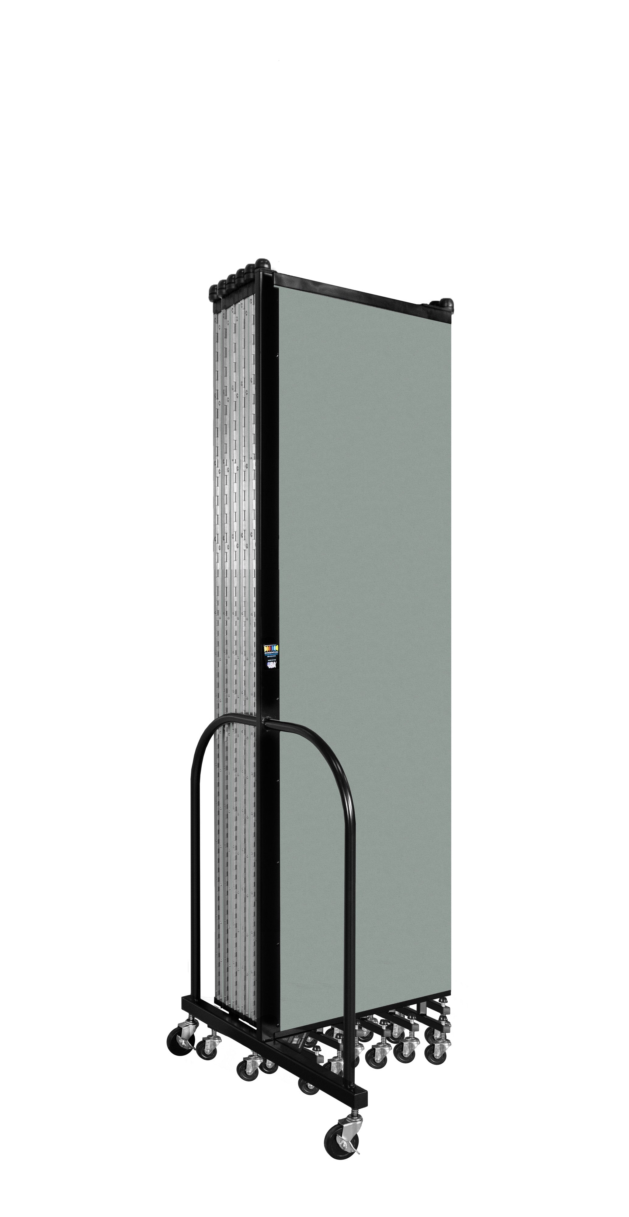 Wallmount Room Divider - 6' 8"H x 23' 10" - 13 Panel, Mint, Vinyl