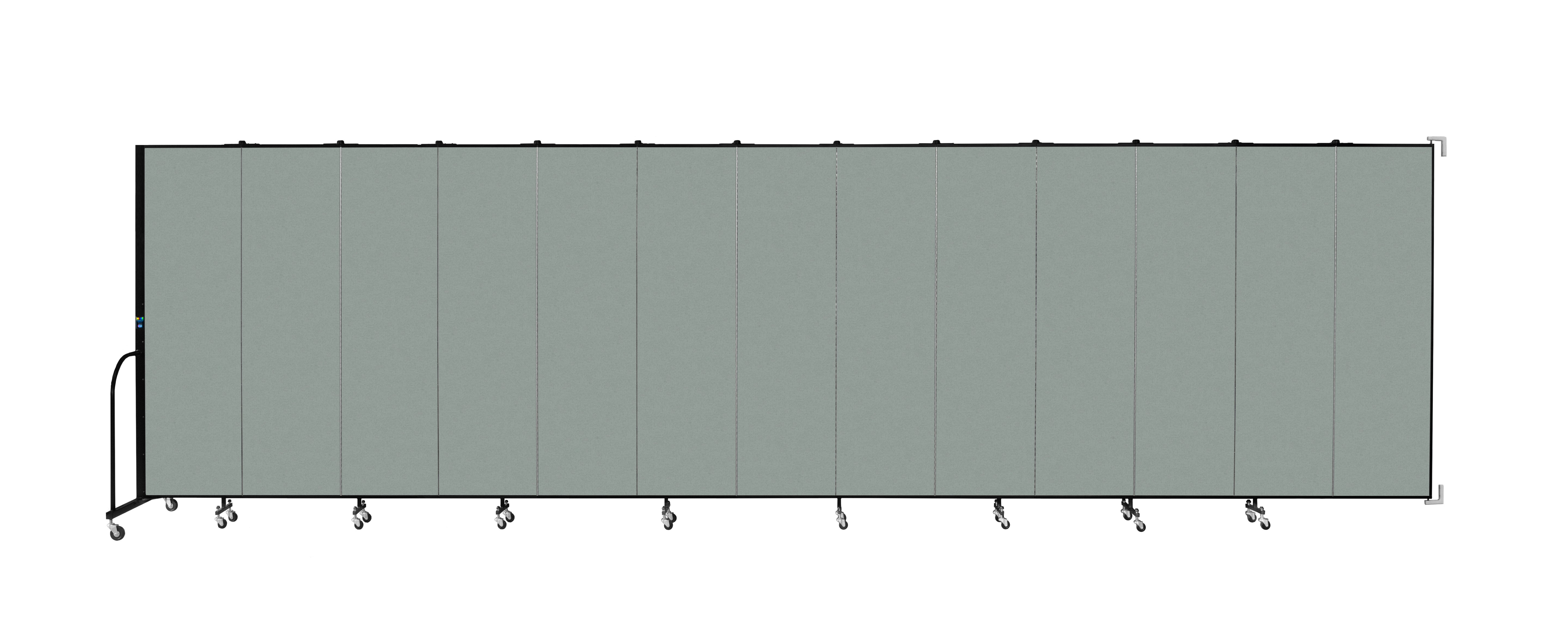 Wallmount Room Divider - 6' 8"H x 23' 10" - 13 Panel, Mint, Vinyl