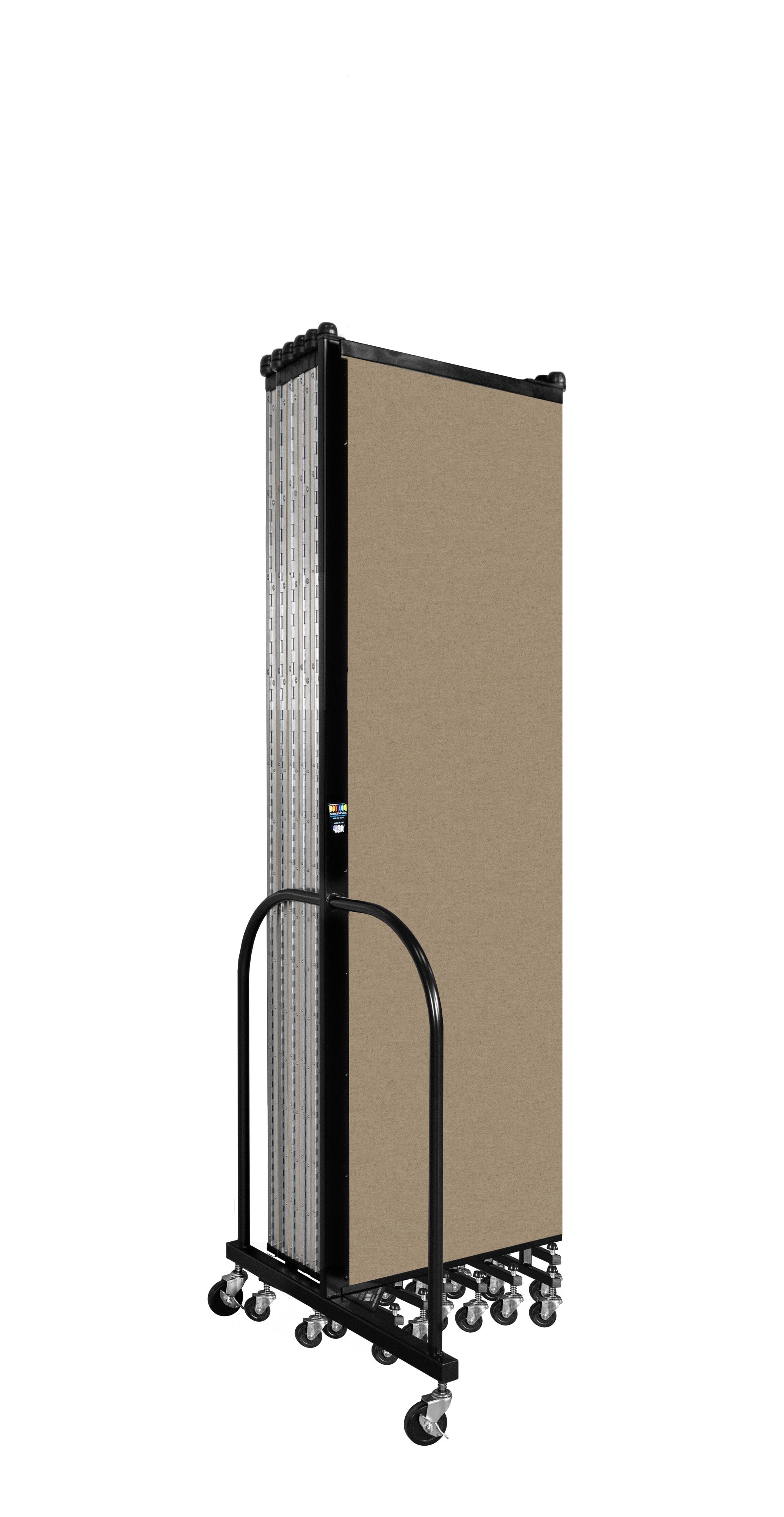 Wallmount Room Divider - 6' 8"H x 23' 10" - 13 Panel, Sandalwood, Vinyl