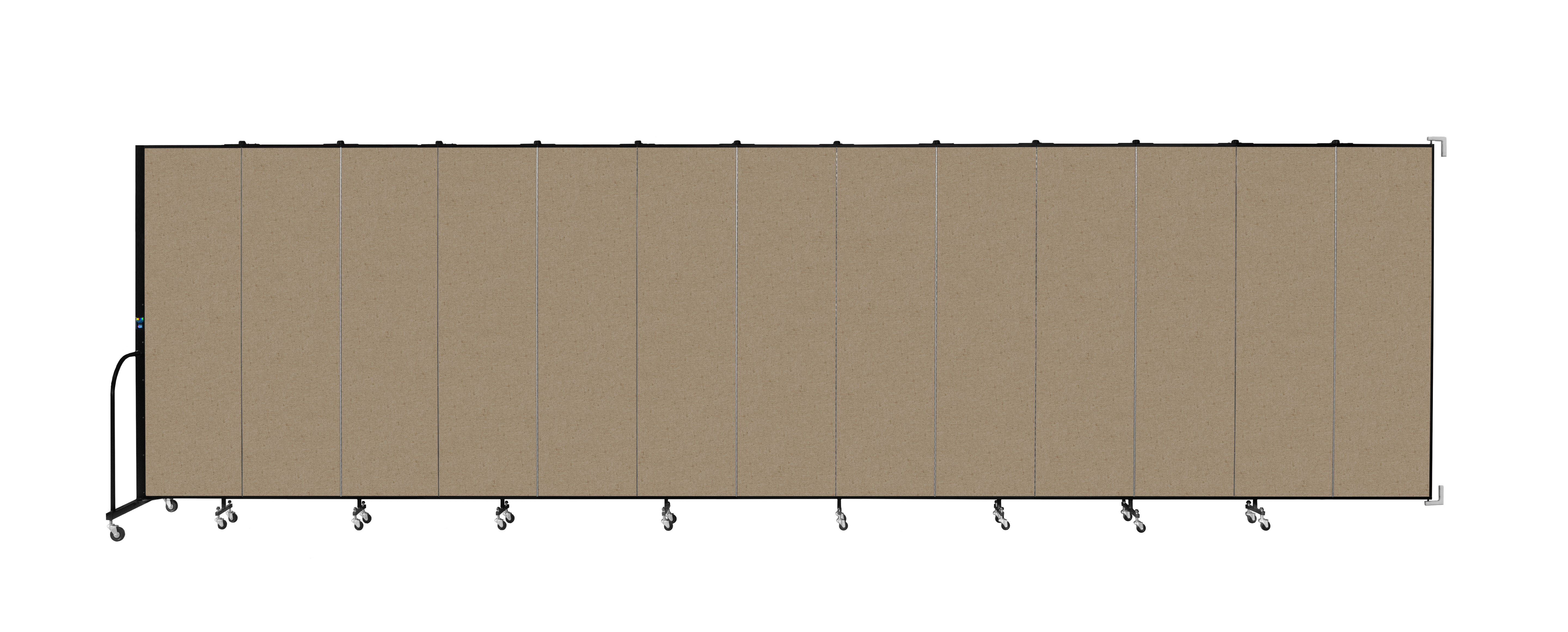 Wallmount Room Divider - 6' 8"H x 23' 10" - 13 Panel, Sandalwood, Vinyl