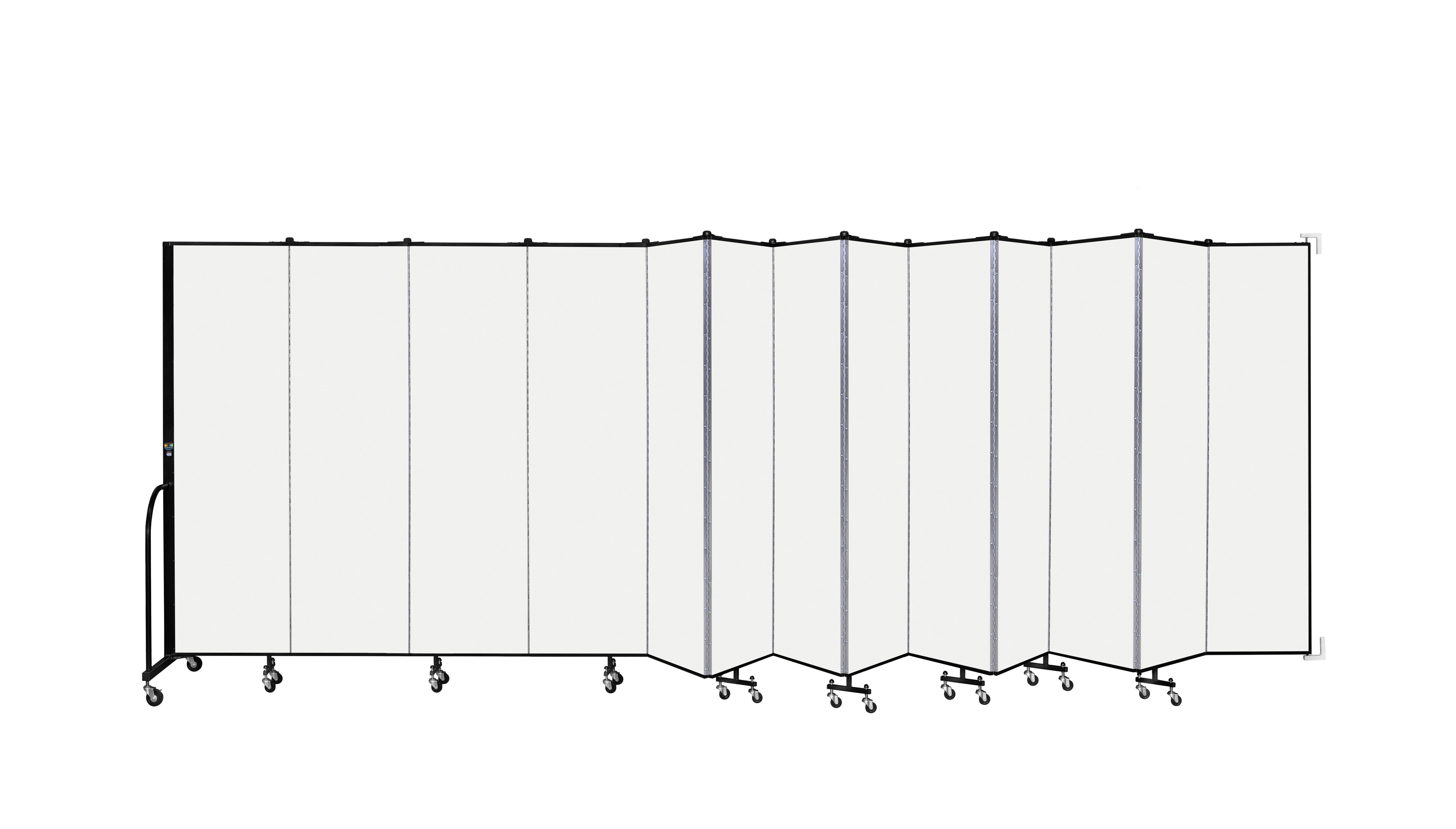 Wallmount Room Divider - 6' 8"H x 23' 10" - 13 Panel, Ice, Vinyl