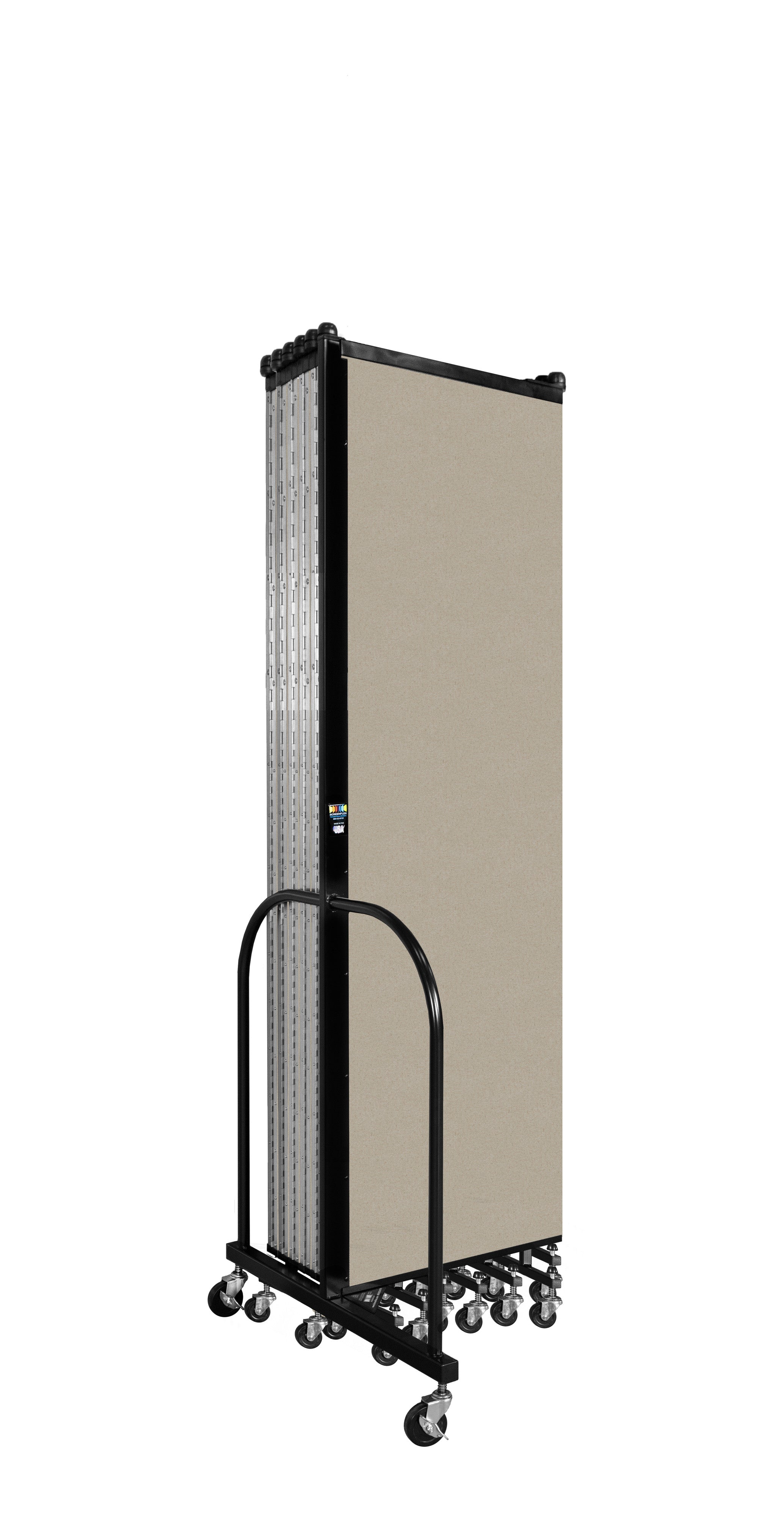 Wallmount Room Divider - 6' 8"H x 23' 10" - 13 Panel, Hazelnut, Vinyl