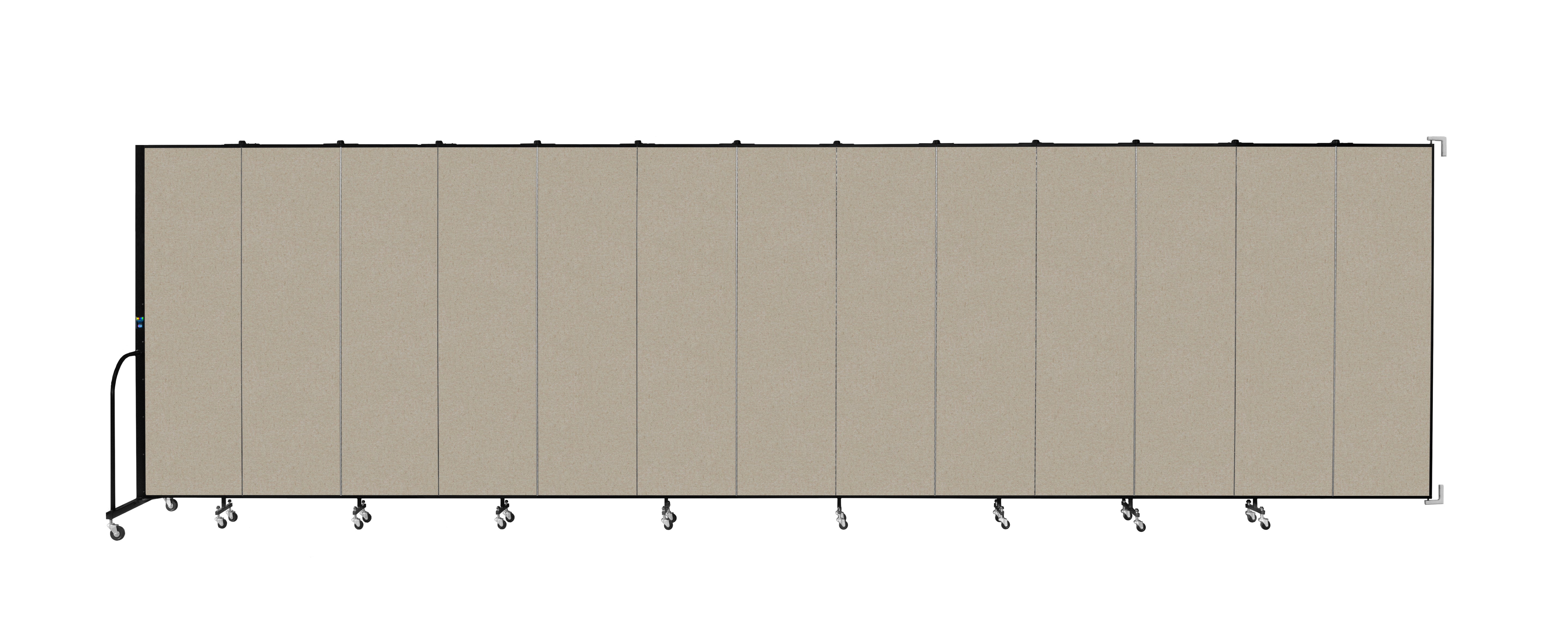 Wallmount Room Divider - 6' 8"H x 23' 10" - 13 Panel, Hazelnut, Vinyl