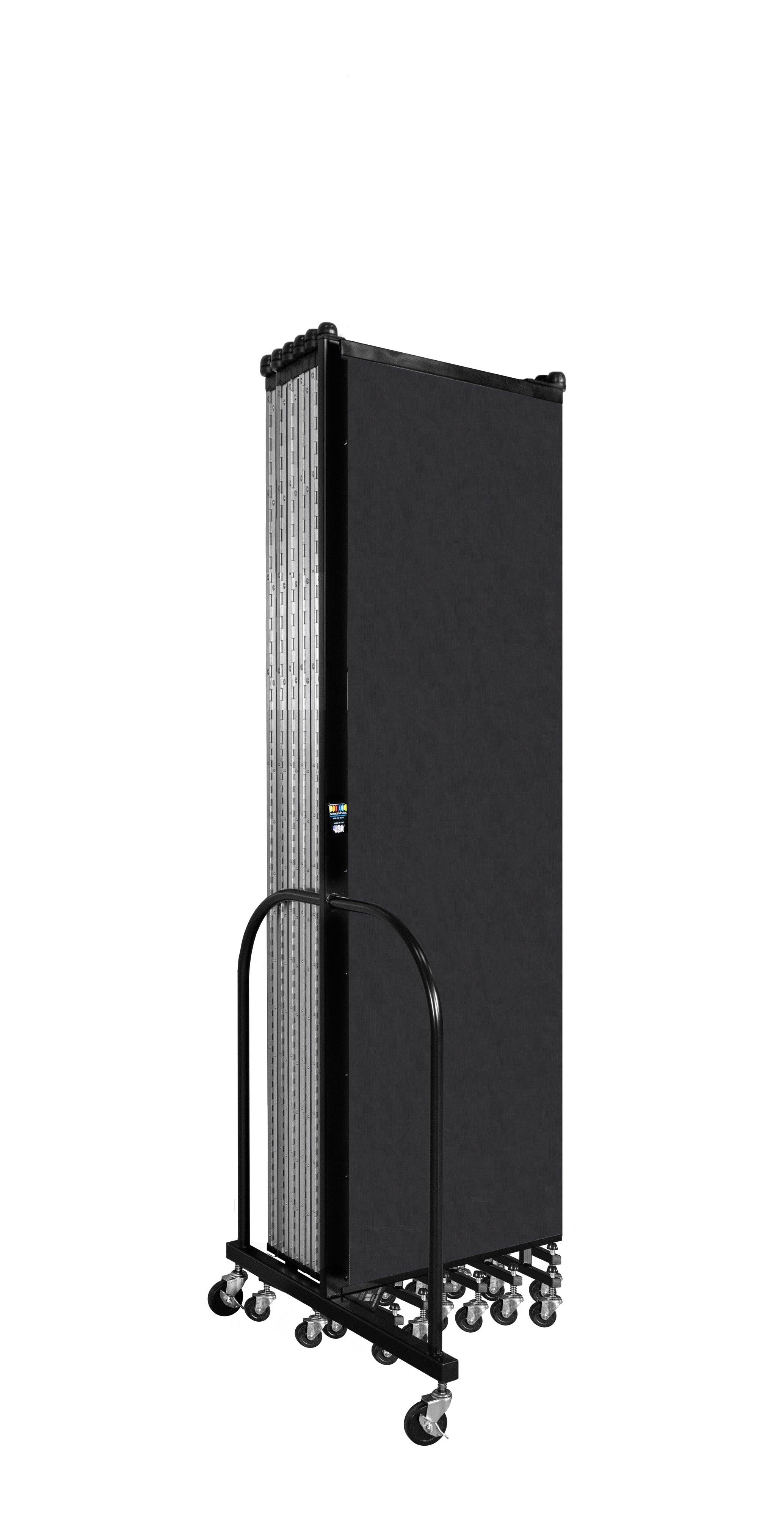 Wallmount Room Divider - 6' 8"H x 23' 10" - 13 Panel, Coal, Vinyl