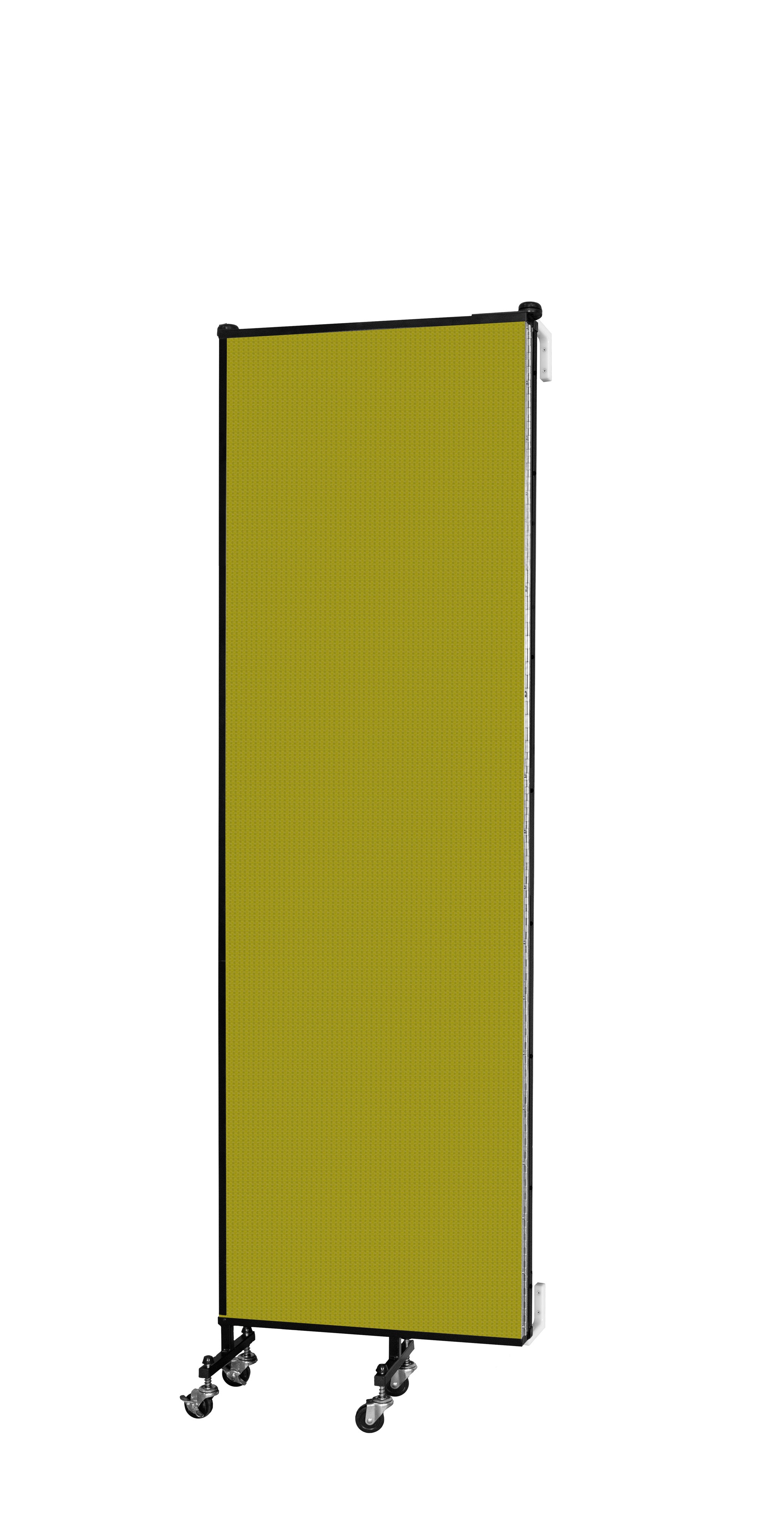 Wallmount Room Divider - 6' 8"H x 5' 6"L - 3 Panel, Apple Green, Fabric