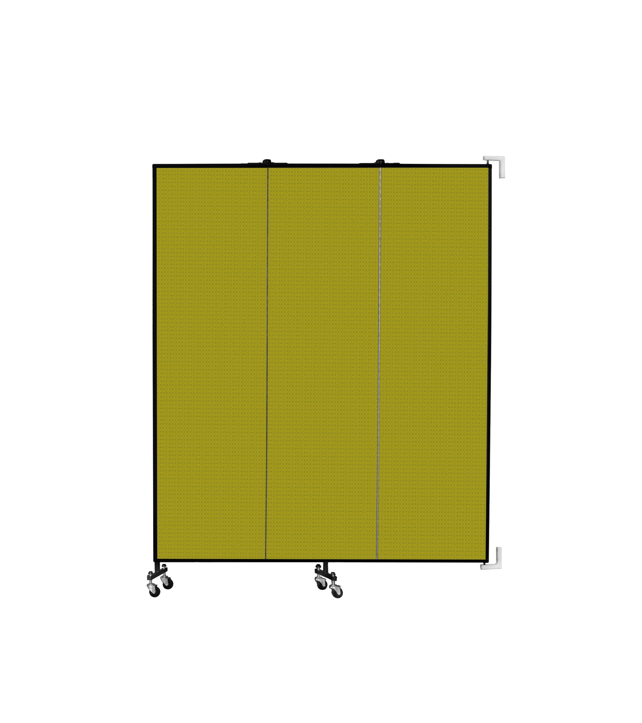 Wallmount Room Divider - 6' 8"H x 5' 6"L - 3 Panel, Apple Green, Fabric