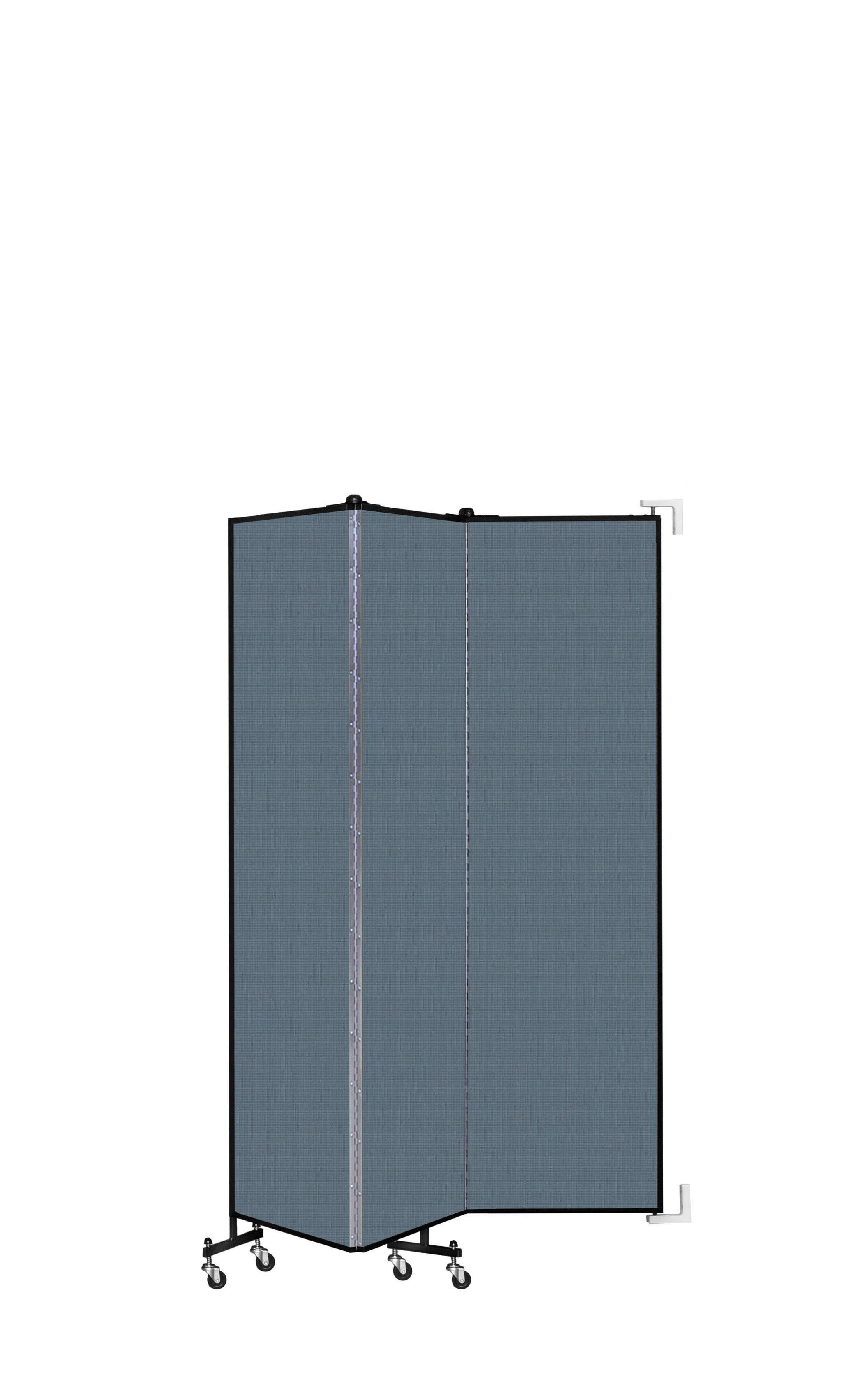 Wallmount Room Divider - 6' 8"H x 5' 6"L - 3 Panel, Lake, Fabric
