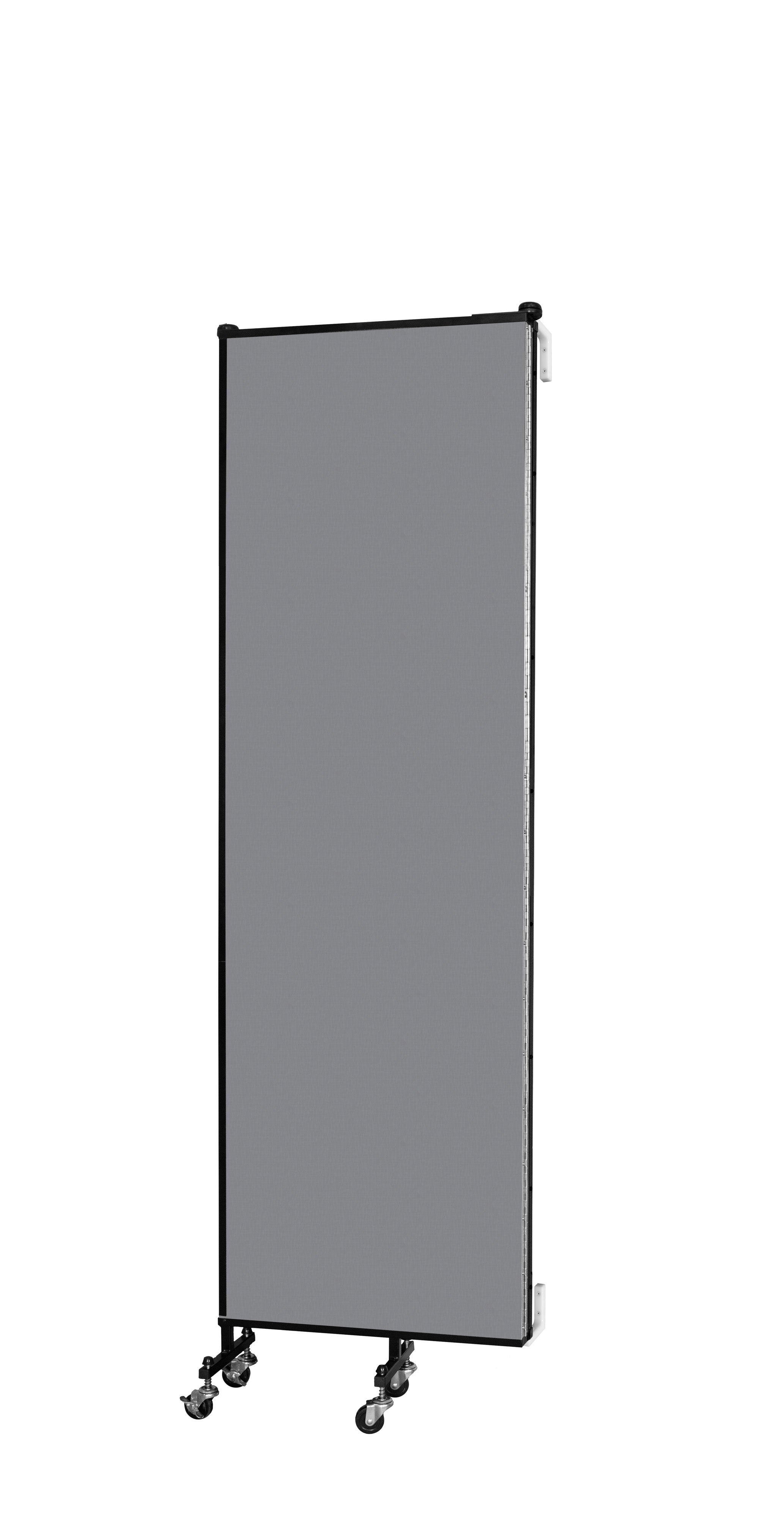 Wallmount Room Divider - 6' 8"H x 5' 6"L - 3 Panel, Stone, Fabric