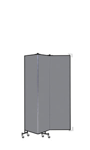 Wallmount Room Divider - 6' 8"H x 5' 6"L - 3 Panel, Stone, Fabric