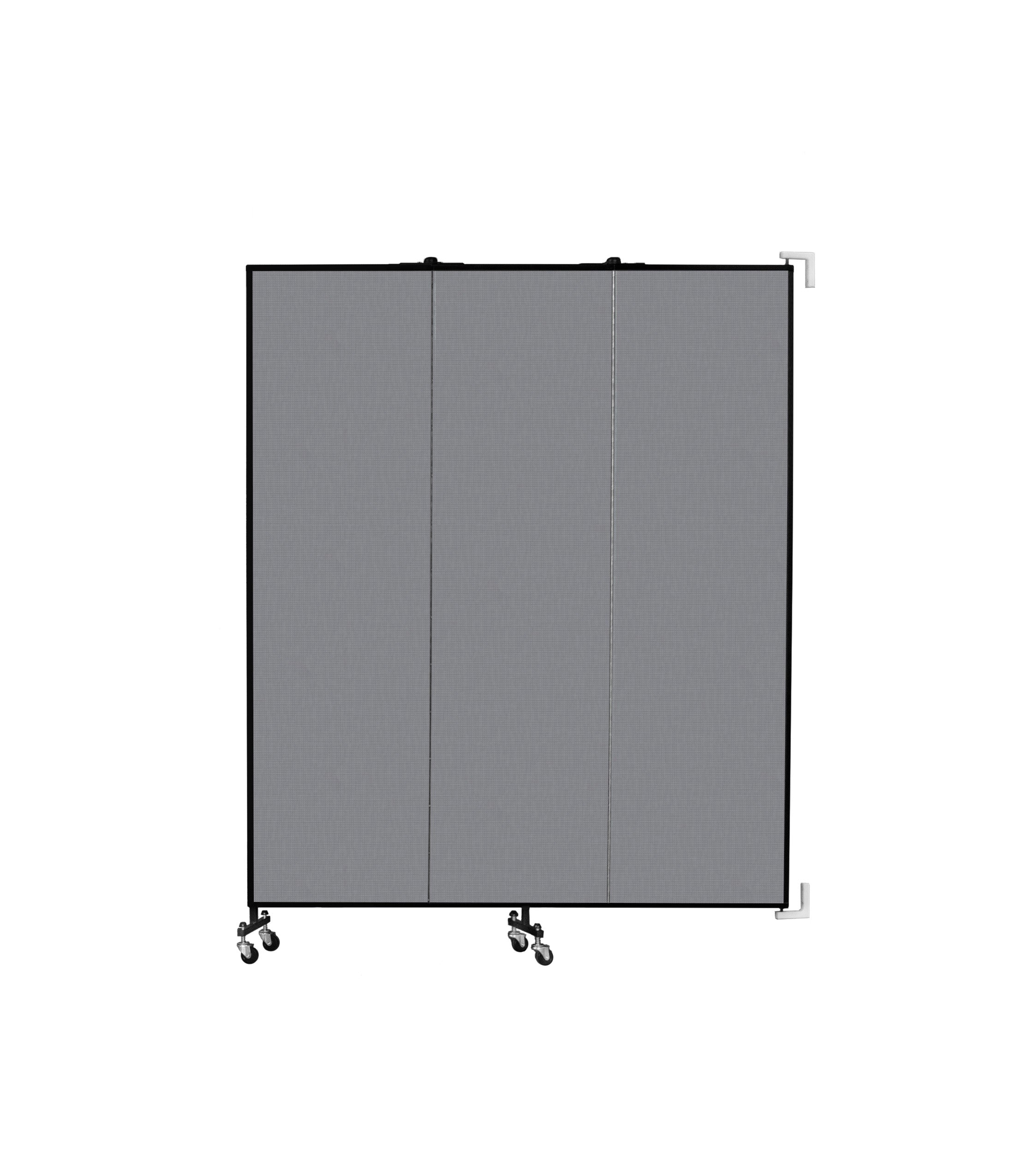 Wallmount Room Divider - 6' 8"H x 5' 6"L - 3 Panel, Stone, Fabric