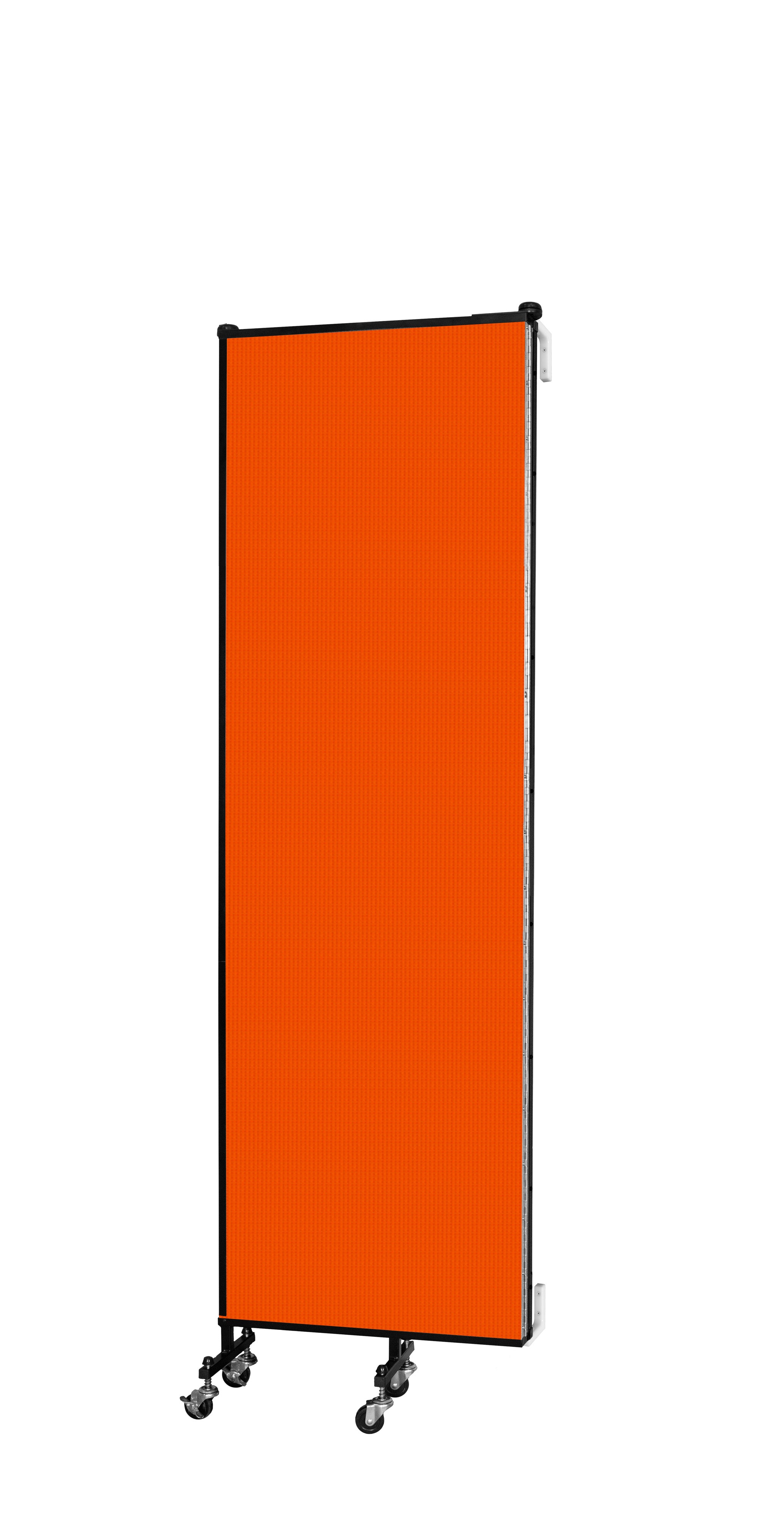 Wallmount Room Divider - 6' 8"H x 5' 6"L - 3 Panel, Orange, Fabric