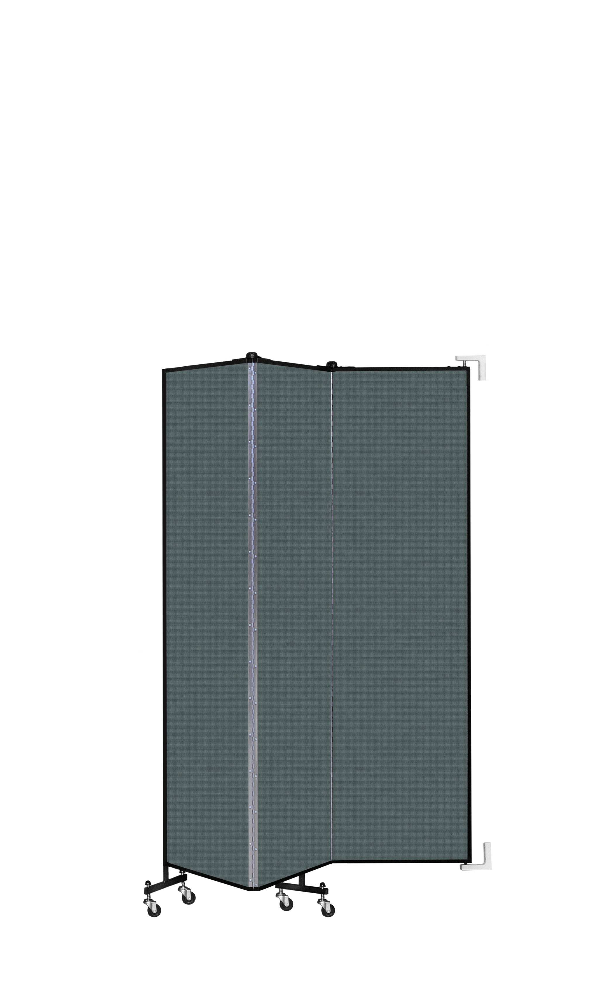 Wallmount Room Divider - 6' 8"H x 5' 6"L - 3 Panel, Mallard, Fabric