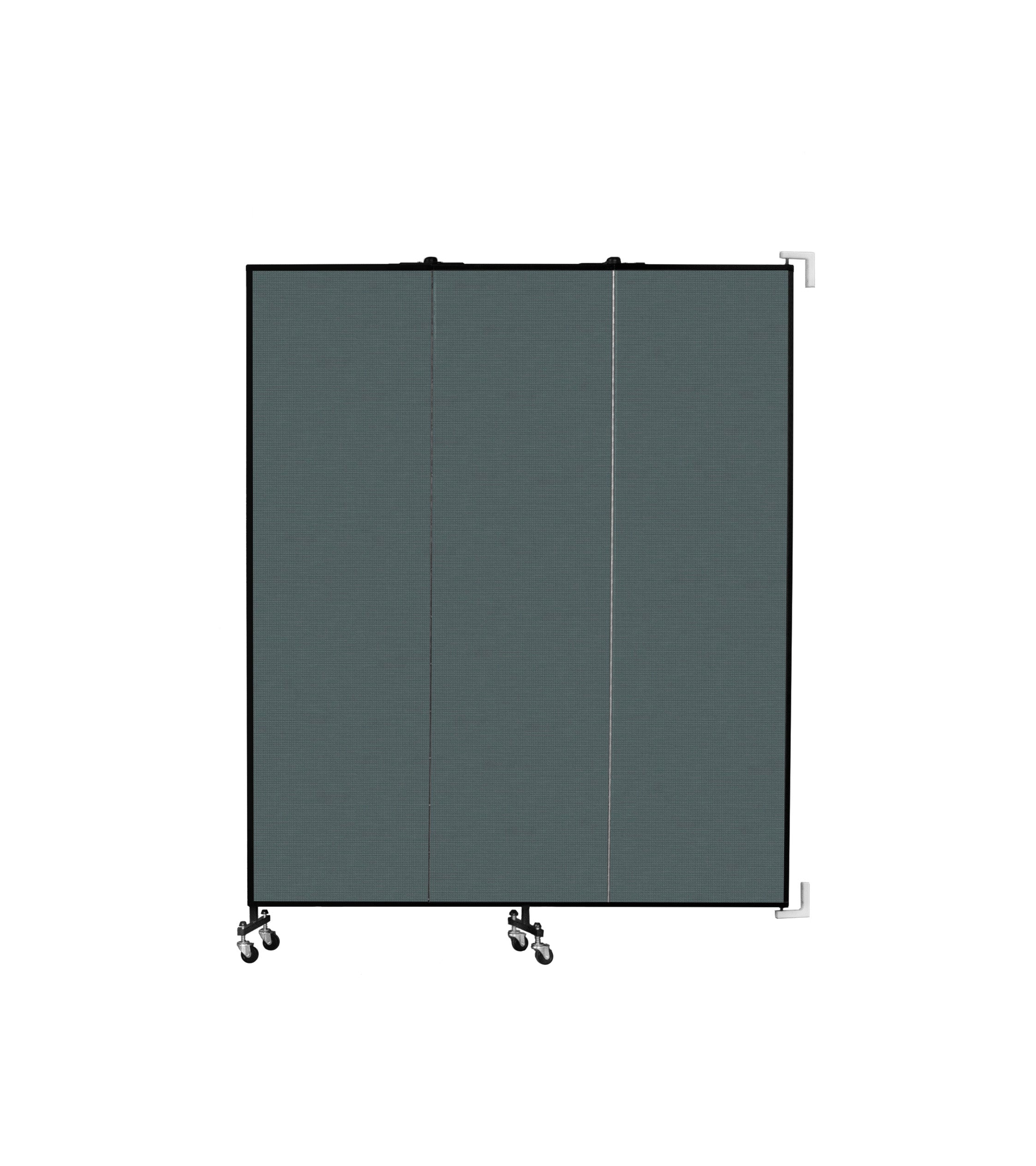 Wallmount Room Divider - 6' 8"H x 5' 6"L - 3 Panel, Mallard, Fabric