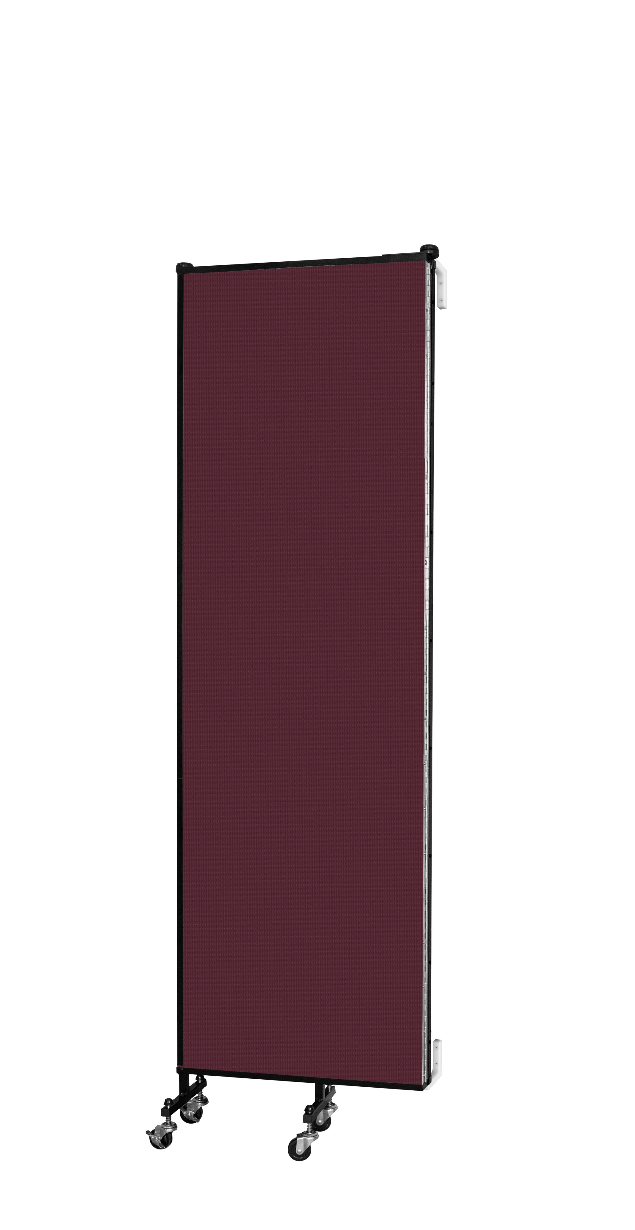 Wallmount Room Divider - 6' 8"H x 5' 6"L - 3 Panel, Purple, Fabric