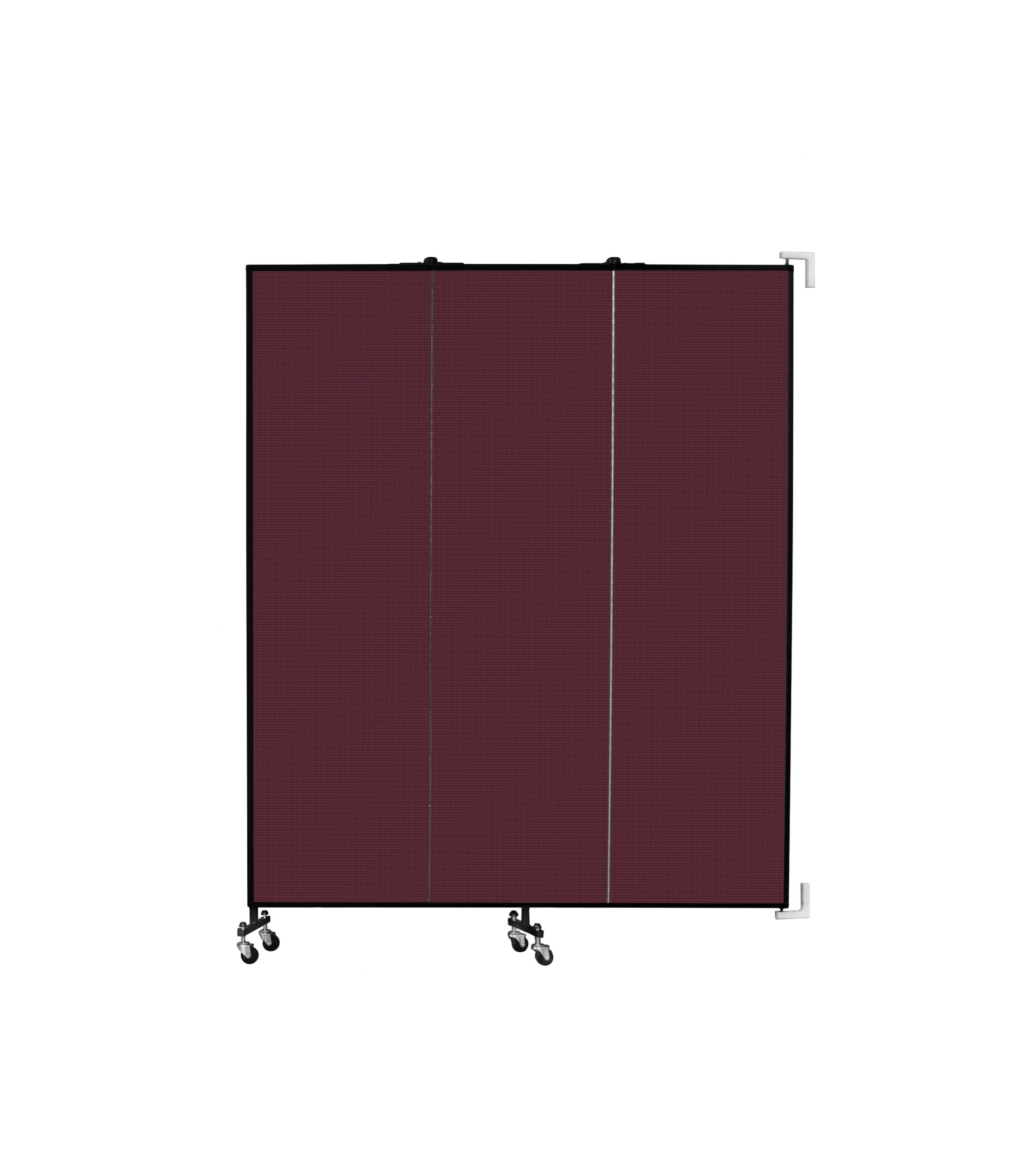 Wallmount Room Divider - 6' 8"H x 5' 6"L - 3 Panel, Purple, Fabric