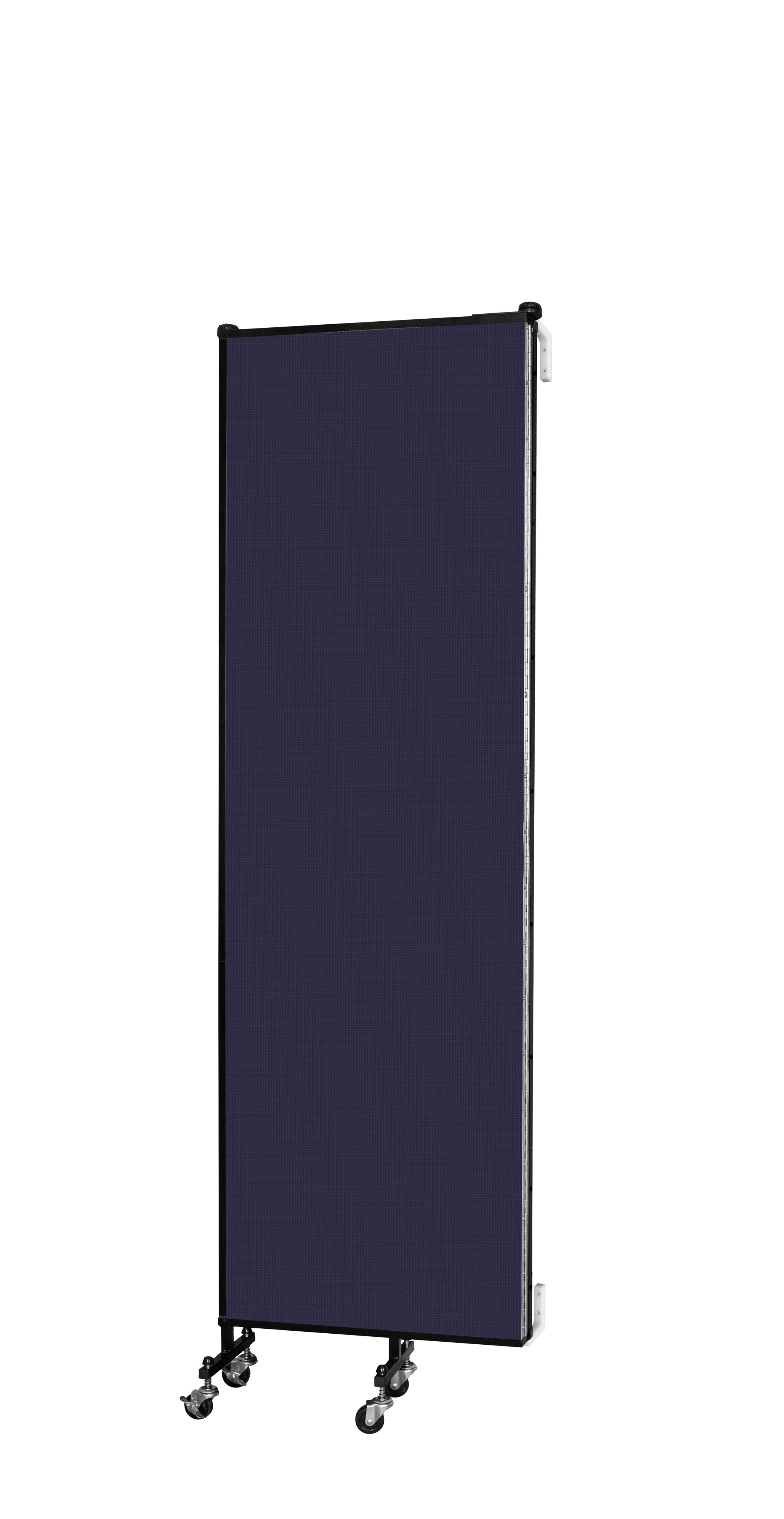 Wallmount Room Divider - 6' 8"H x 5' 6"L - 3 Panel, Navy, Fabric